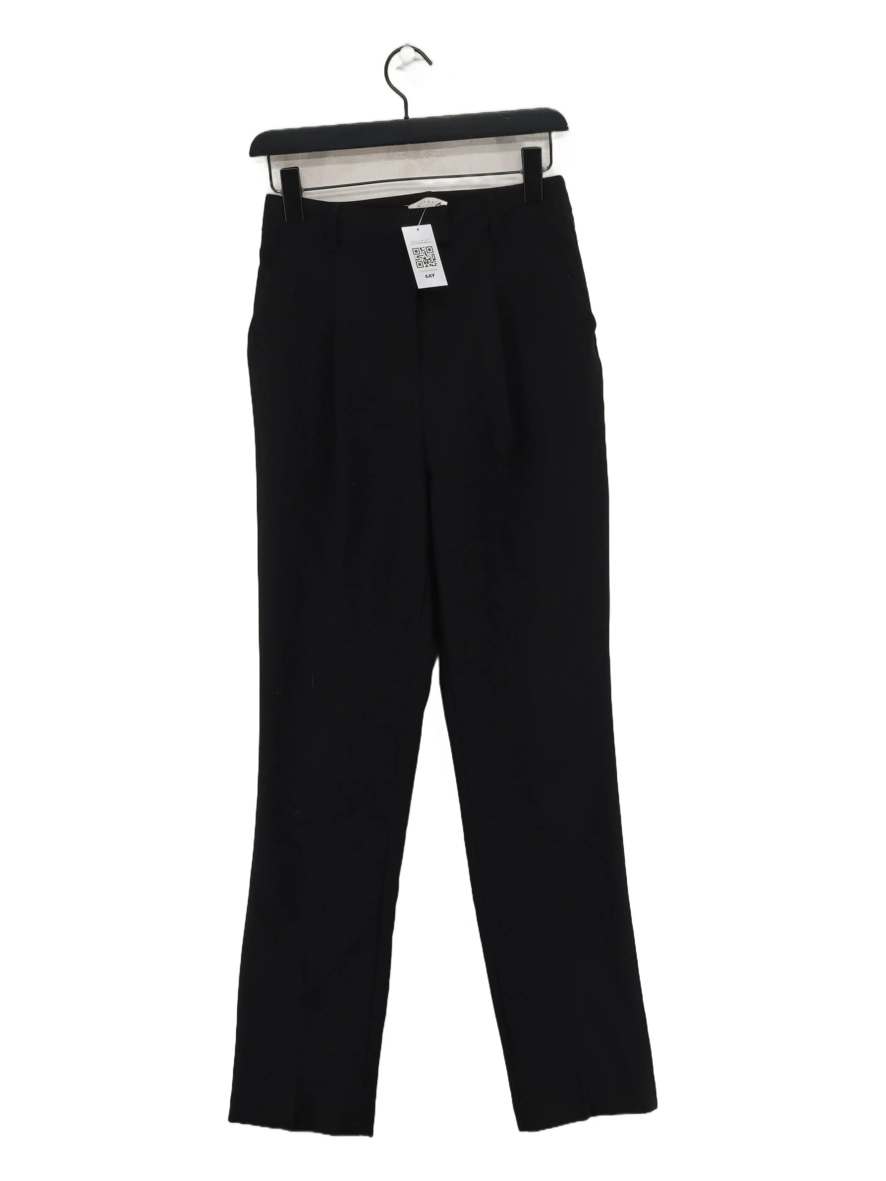 Topshop Women's Trousers UK 8 Black 100% Polyester Straight Chino