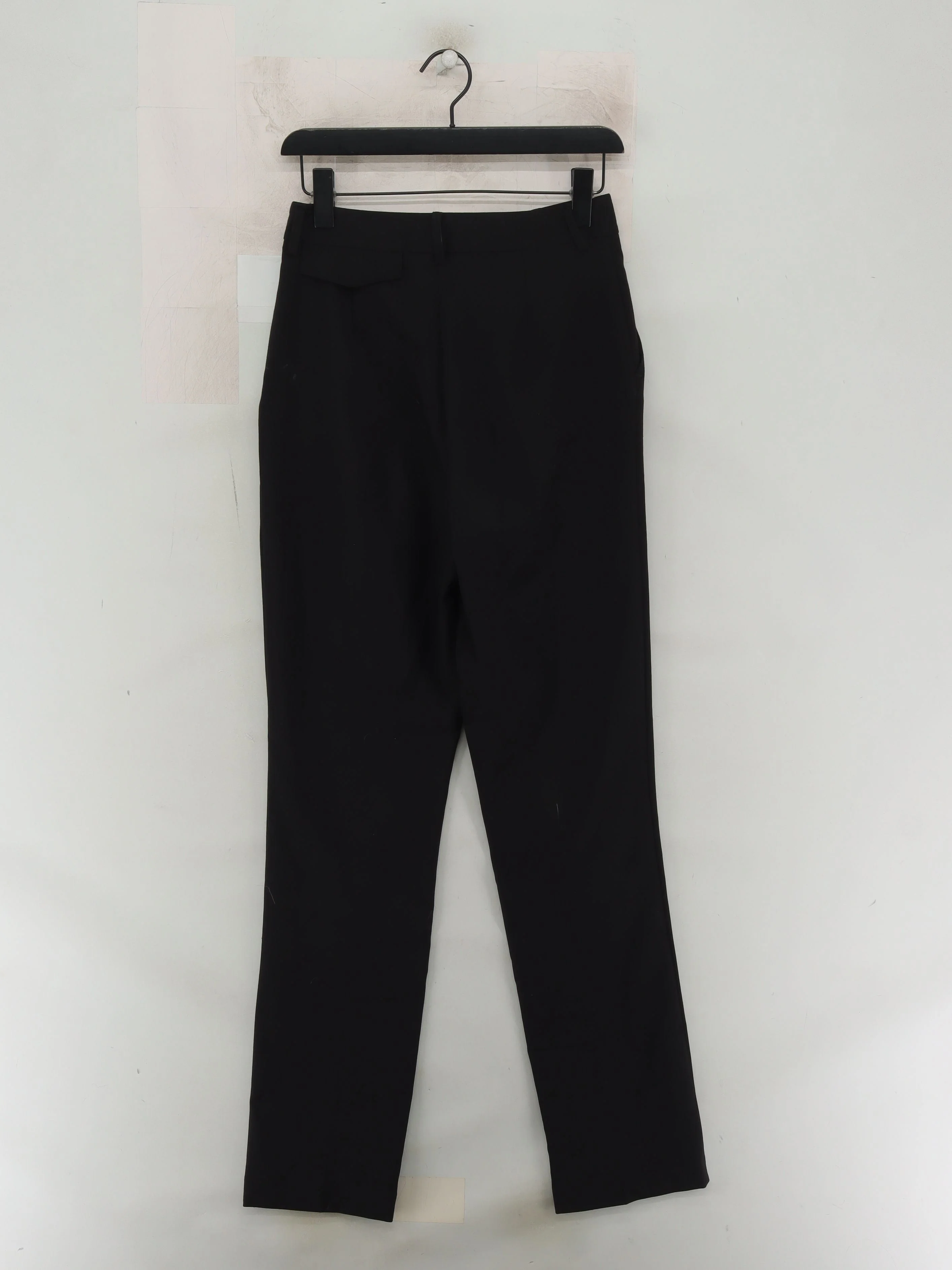 Topshop Women's Trousers UK 8 Black 100% Polyester Straight Chino - Image 2