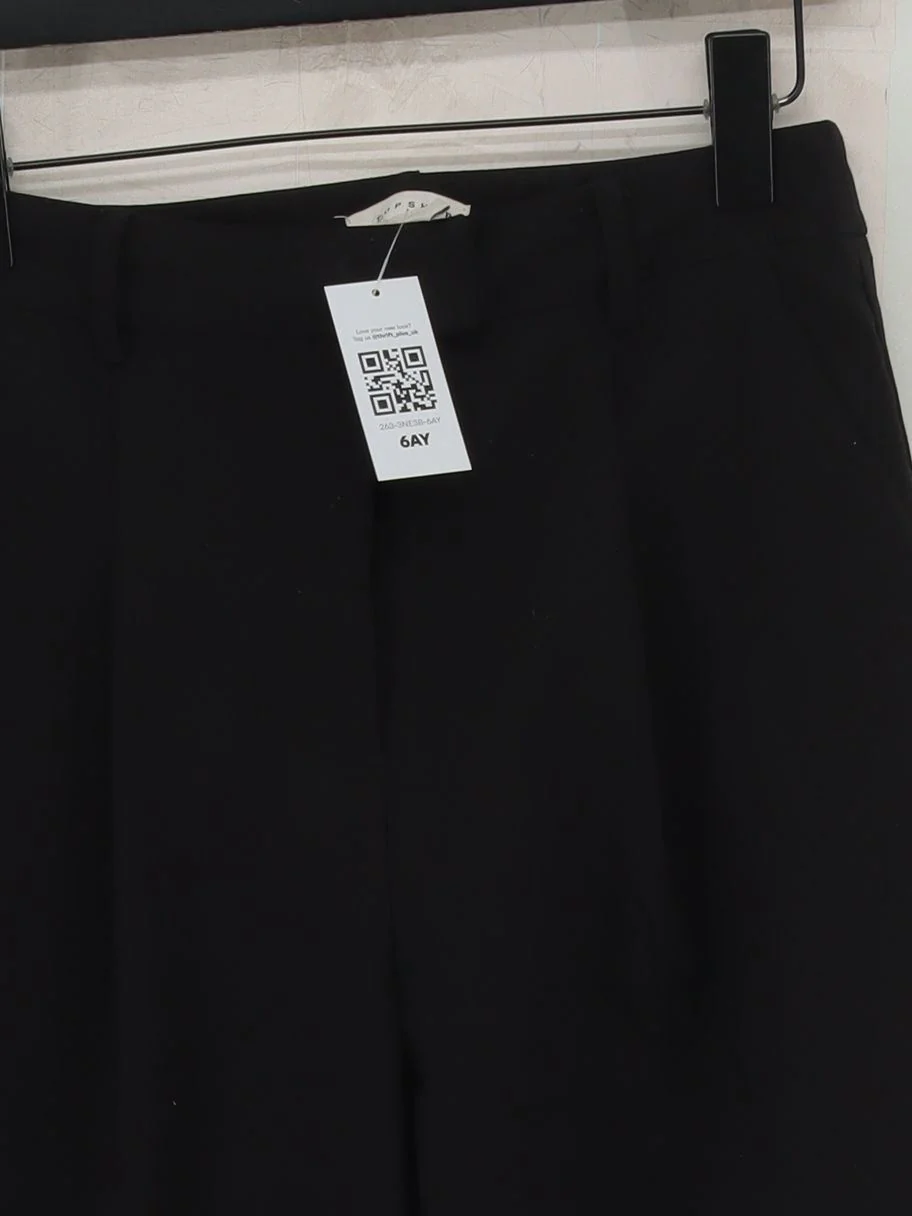 Topshop Women's Trousers UK 8 Black 100% Polyester Straight Chino - Image 3