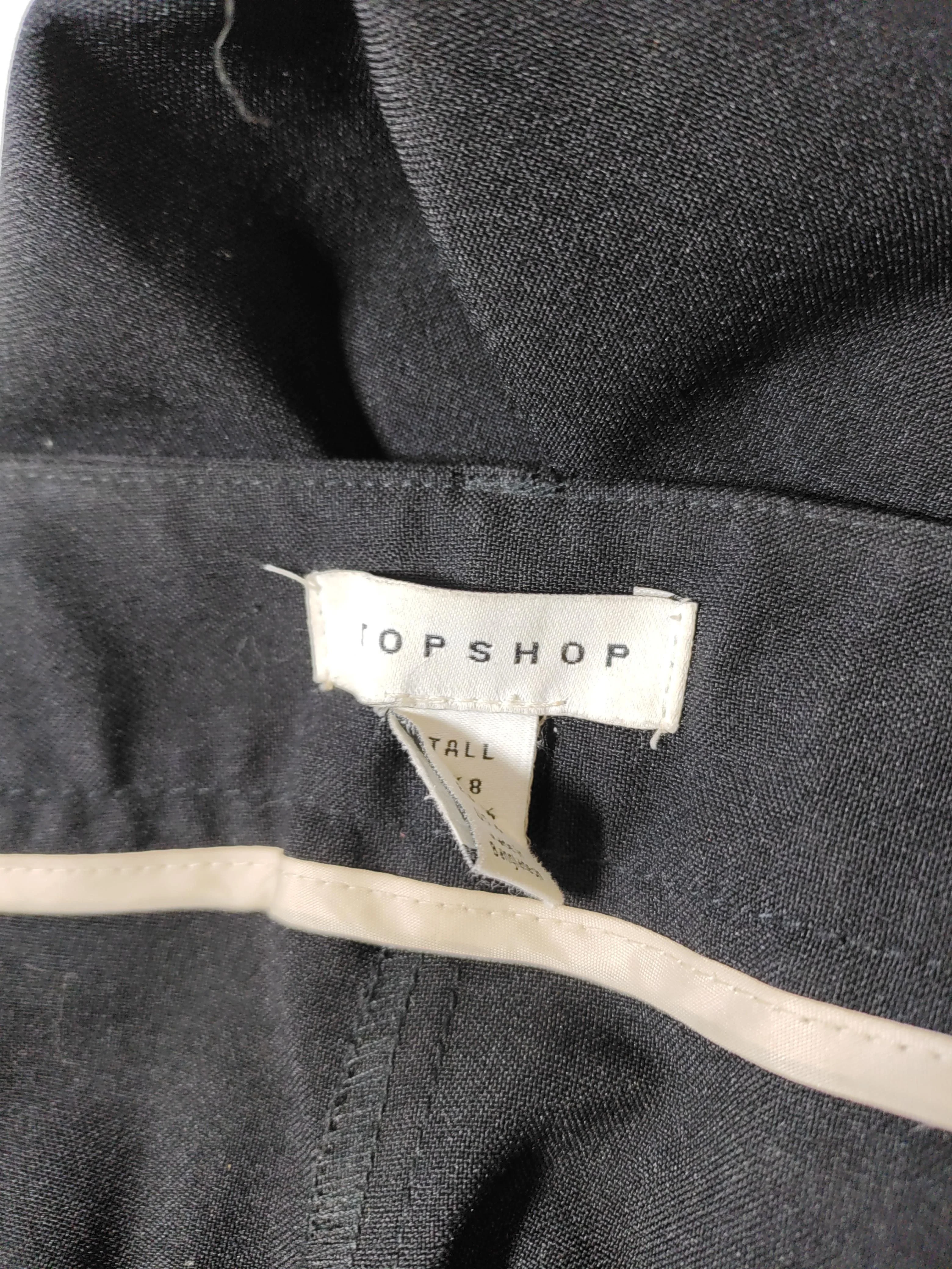 Topshop Women's Trousers UK 8 Black 100% Polyester Straight Chino - Image 6