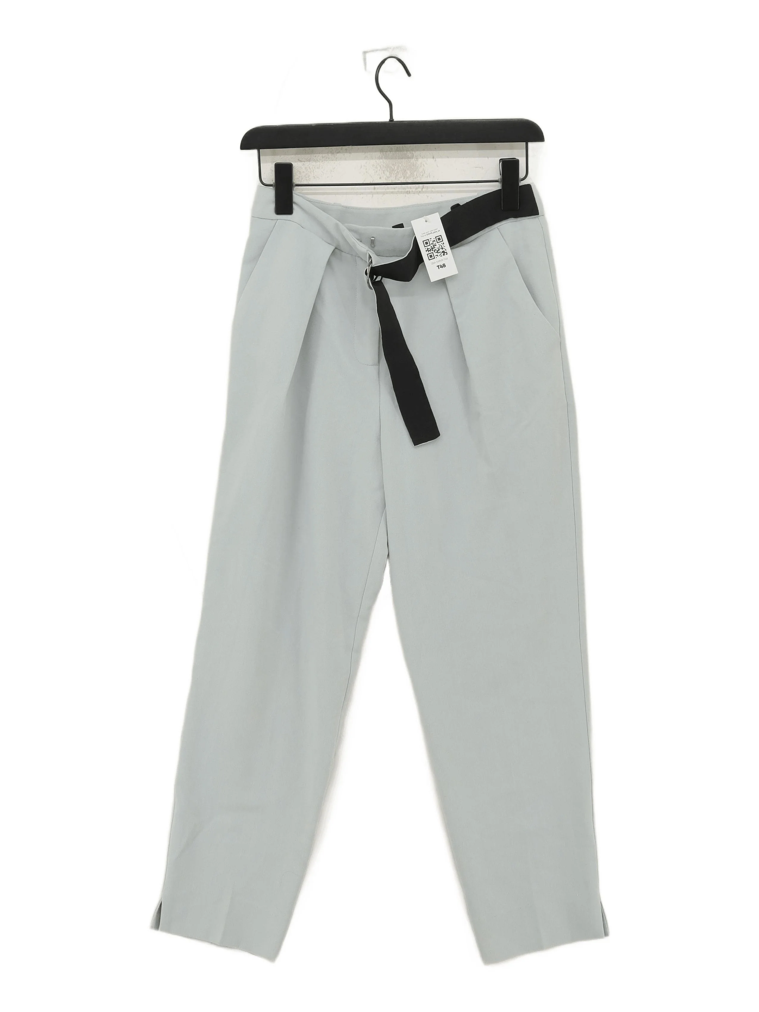 Topshop Women's Trousers UK 8 Blue Polyester with Viscose, Elastane Cropped