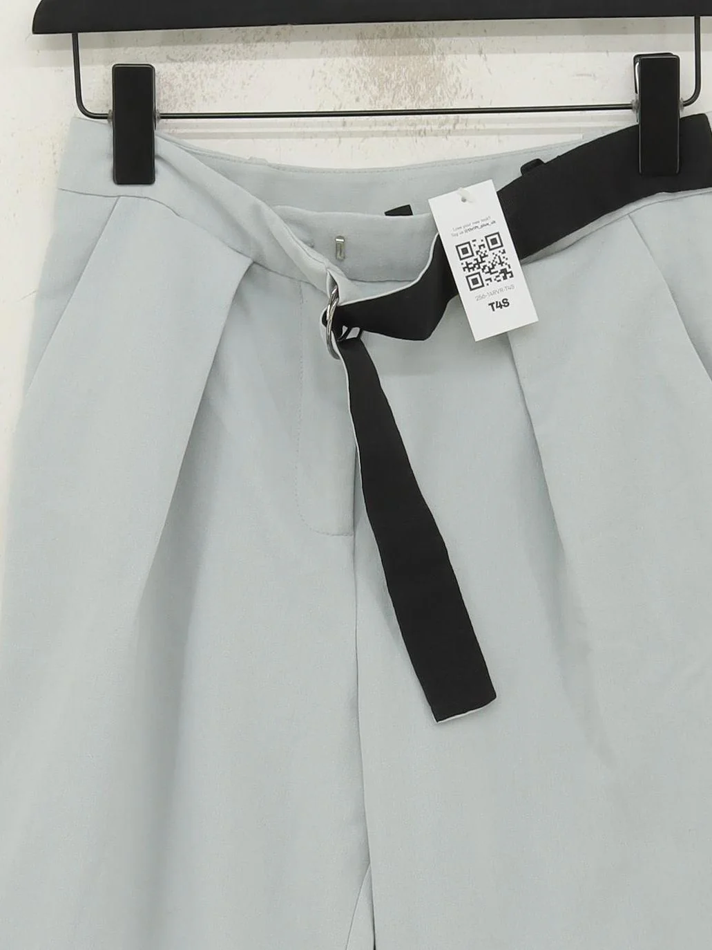 Topshop Women's Trousers UK 8 Blue Polyester with Viscose, Elastane Cropped - Image 3