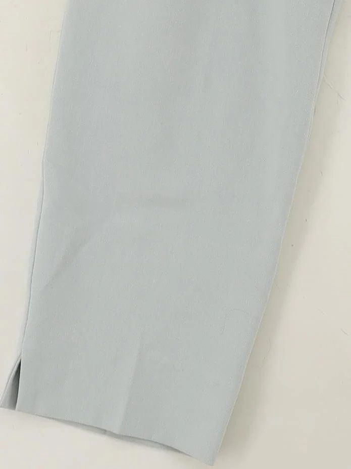 Topshop Women's Trousers UK 8 Blue Polyester with Viscose, Elastane Cropped - Image 4