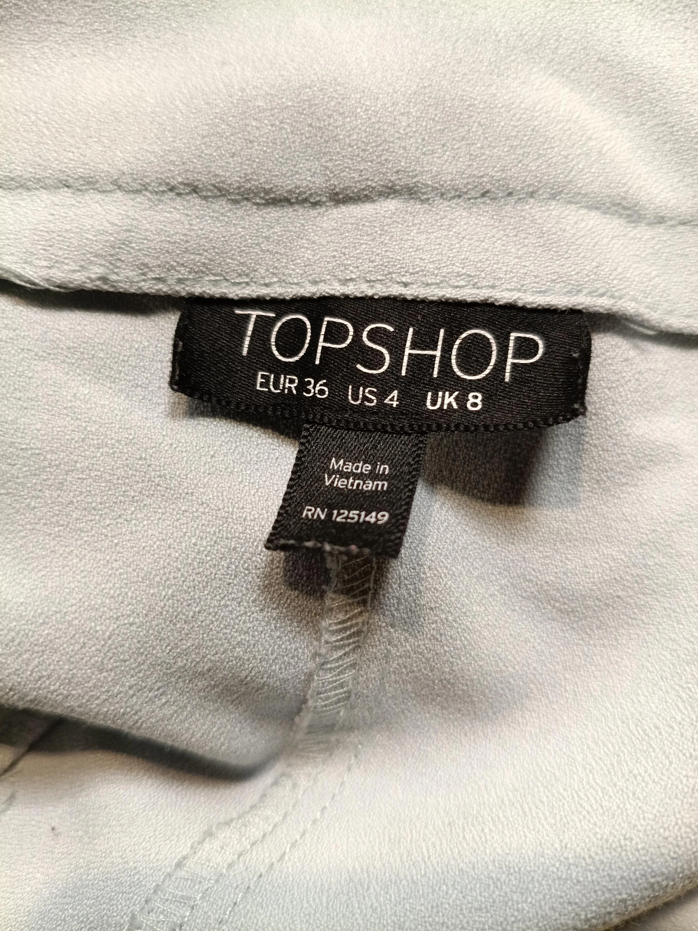 Topshop Women's Trousers UK 8 Blue Polyester with Viscose, Elastane Cropped - Image 5