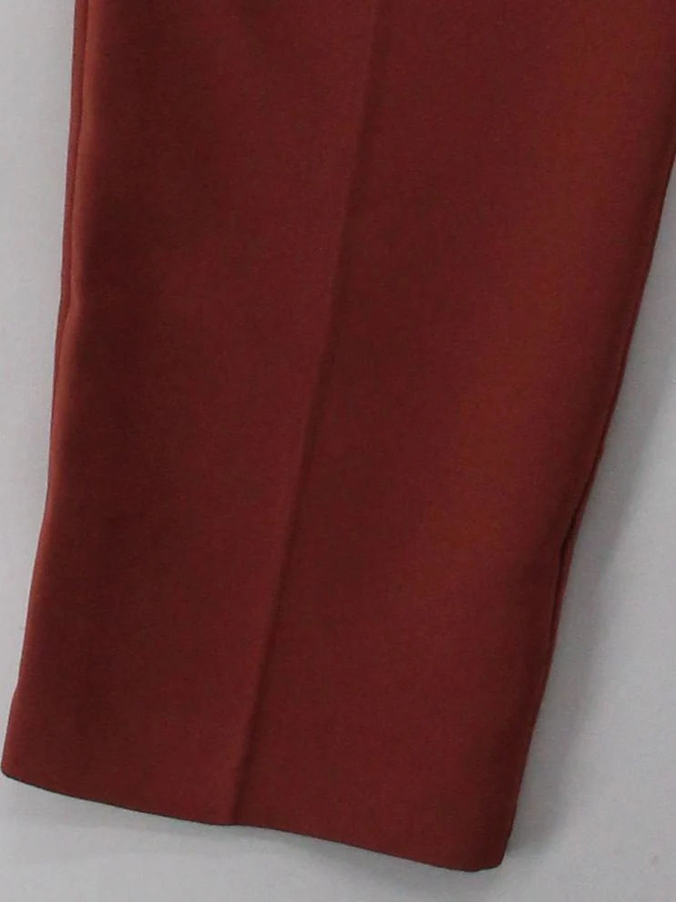 Topshop Women's Trousers UK 8 Brown 100% Polyester Tapered Cropped - Image 4