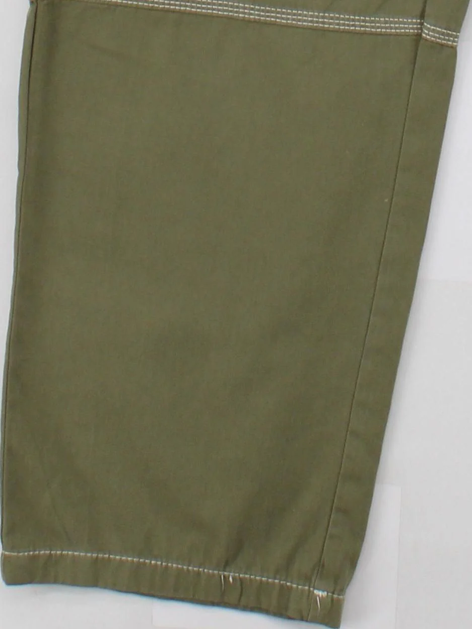 Topshop Women's Trousers UK 8 Green 100% Cotton Wide-Leg Chino - Image 4