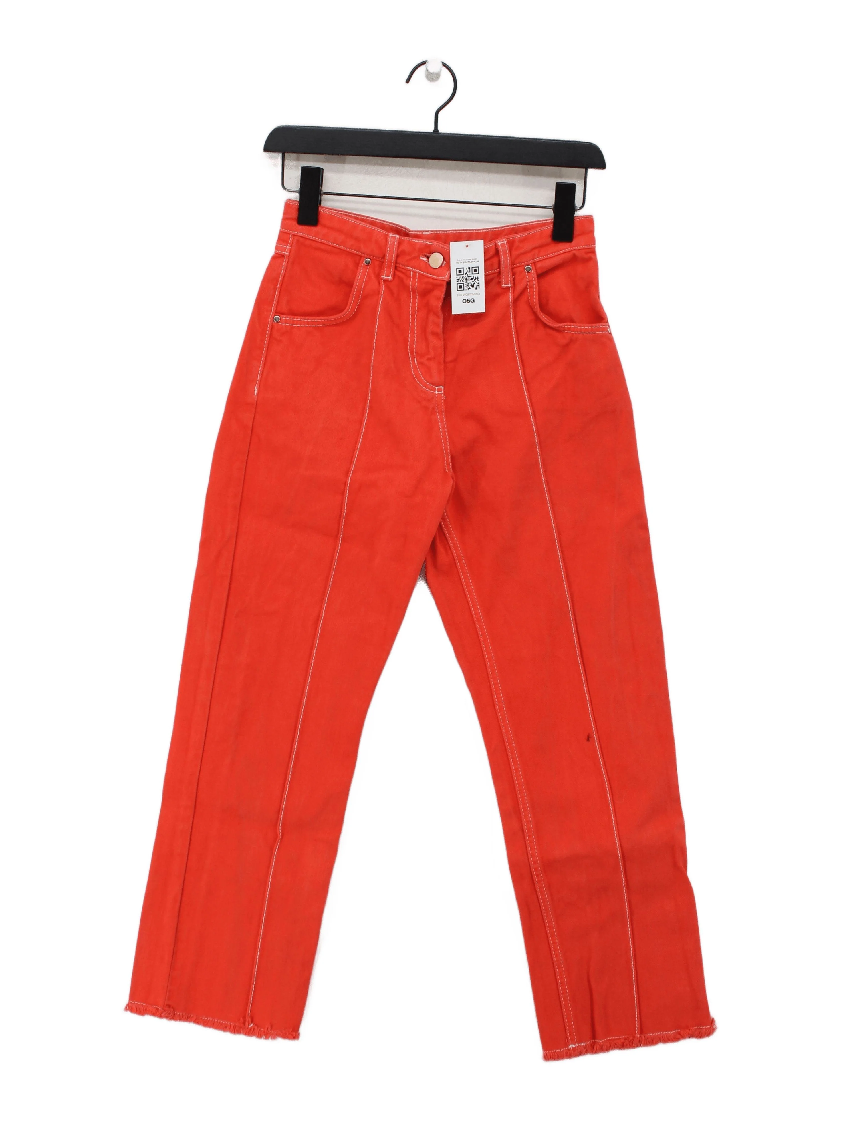 Topshop Women's Trousers UK 8 Orange 100% Cotton Straight Chino