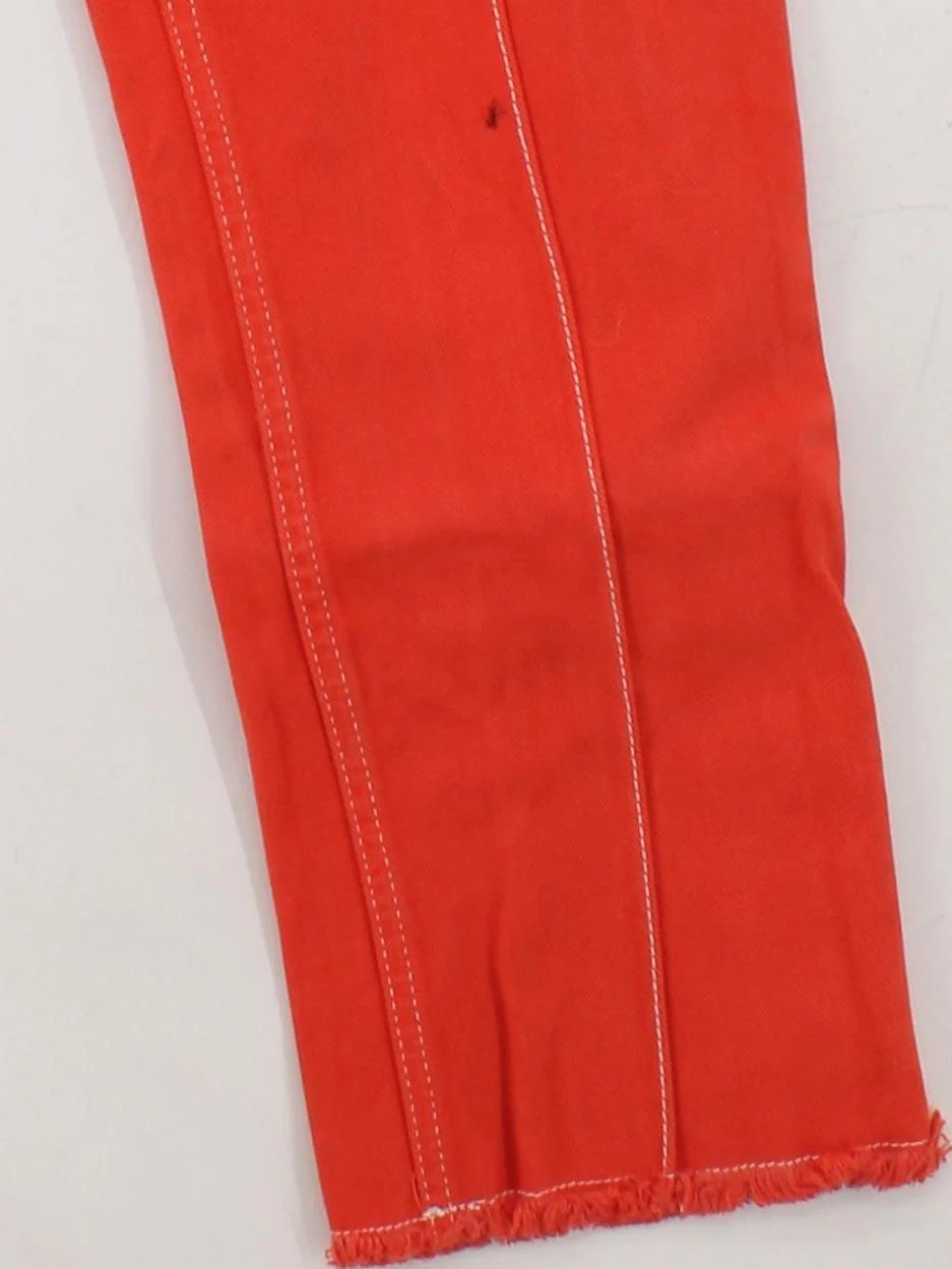 Topshop Women's Trousers UK 8 Orange 100% Cotton Straight Chino - Image 4