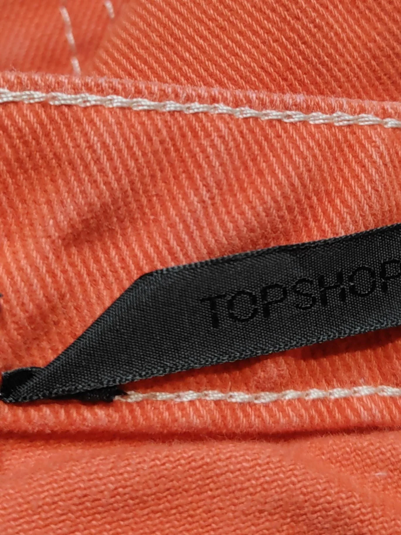 Topshop Women's Trousers UK 8 Orange 100% Cotton Straight Chino - Image 5