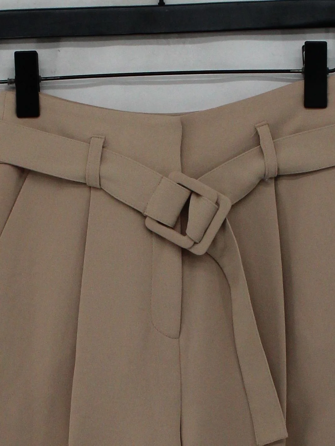 Topshop Women's Trousers UK 8 Tan 100% Polyester Wide-Leg Cropped - Image 3