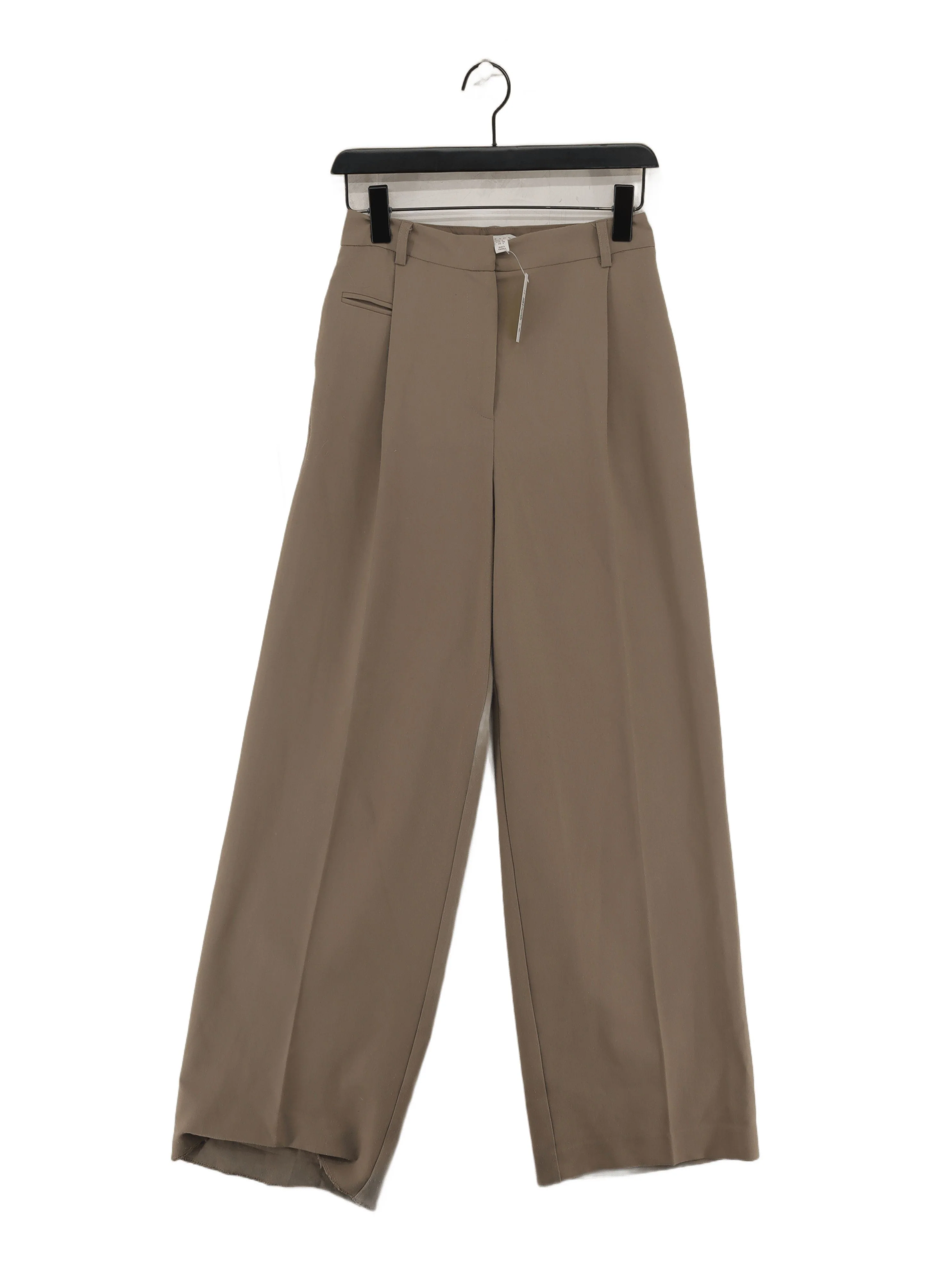 Topshop Women's Trousers UK 8 Tan Polyester with Viscose, Elastane Chino