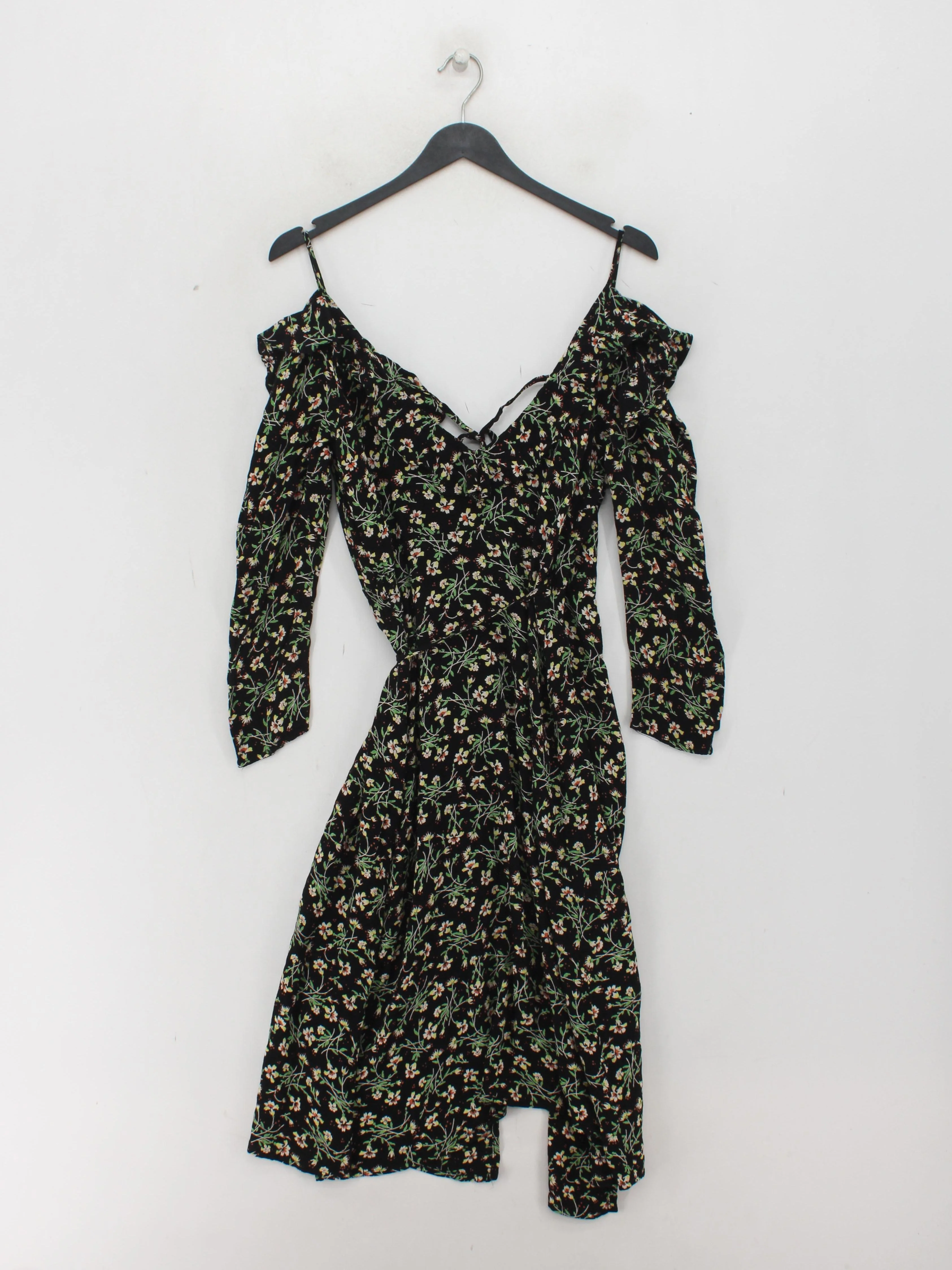 Topshop Wrap Midi Dress UK10 in Black - Image 2