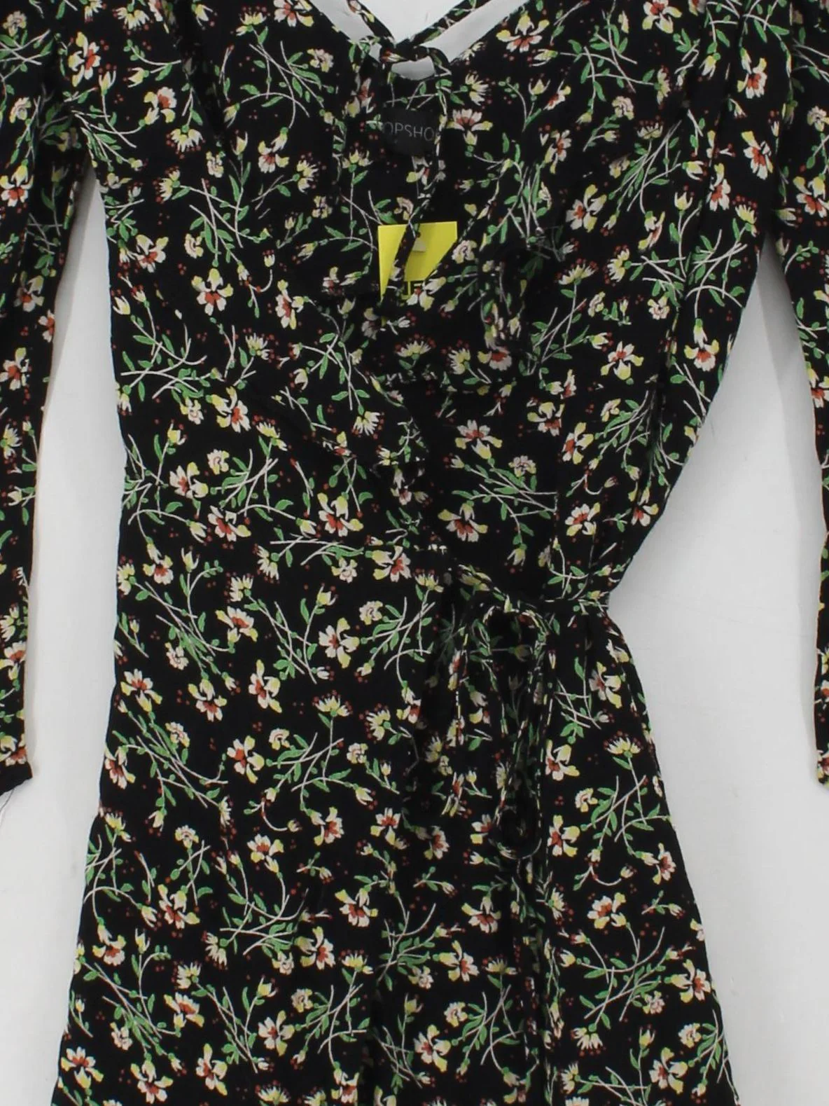 Topshop Wrap Midi Dress UK10 in Black - Image 3