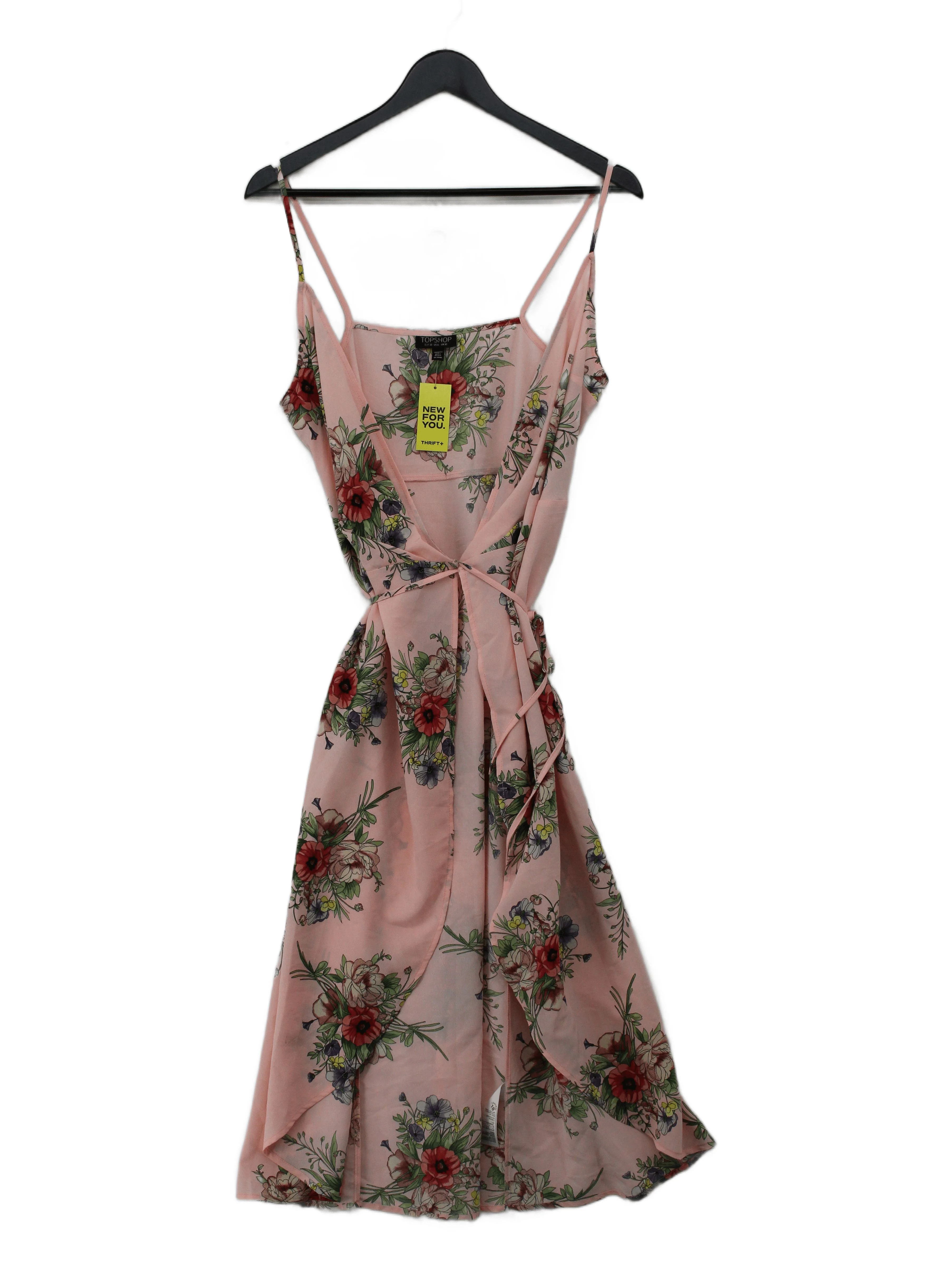 Topshop Wrap Midi Dress UK10 in Pink