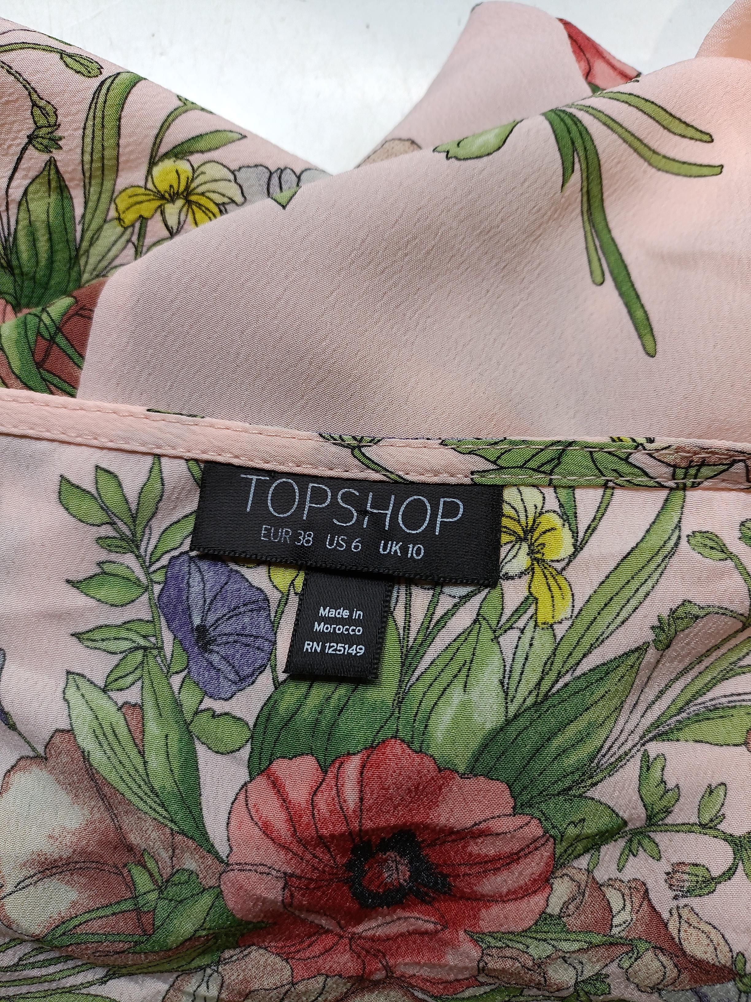 Topshop Wrap Midi Dress UK10 in Pink - Image 5
