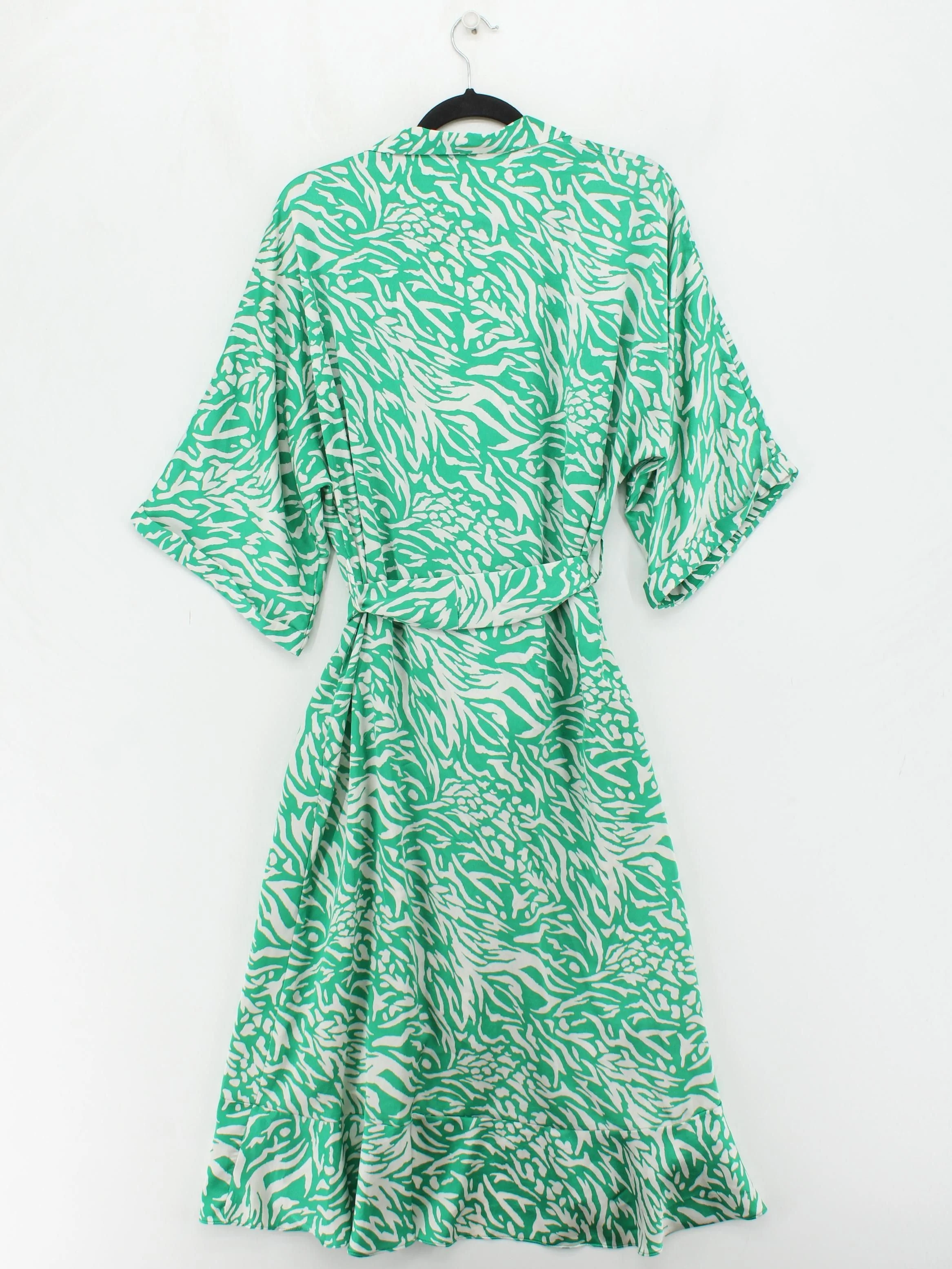 Topshop Wrap Midi Dress UK16 in Green - Image 2
