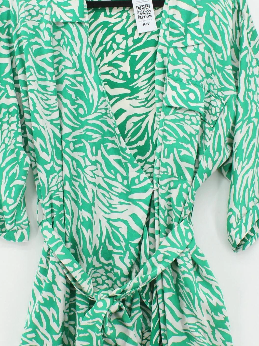 Topshop Wrap Midi Dress UK16 in Green - Image 3