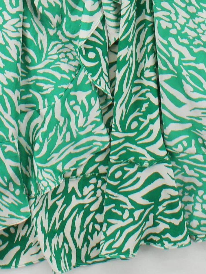Topshop Wrap Midi Dress UK16 in Green - Image 4