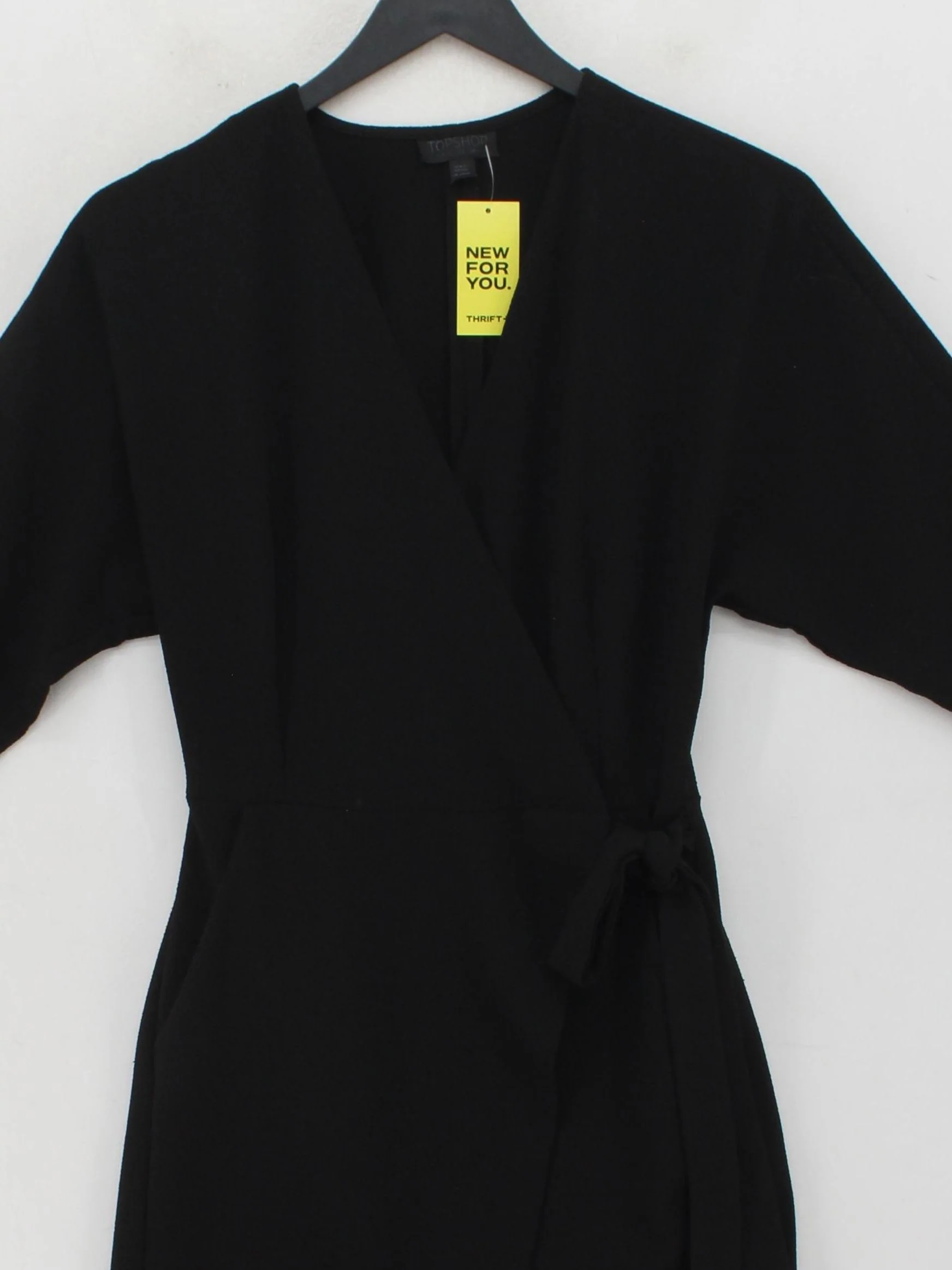 Topshop Wrap Midi Dress UK4 in Black - Image 3