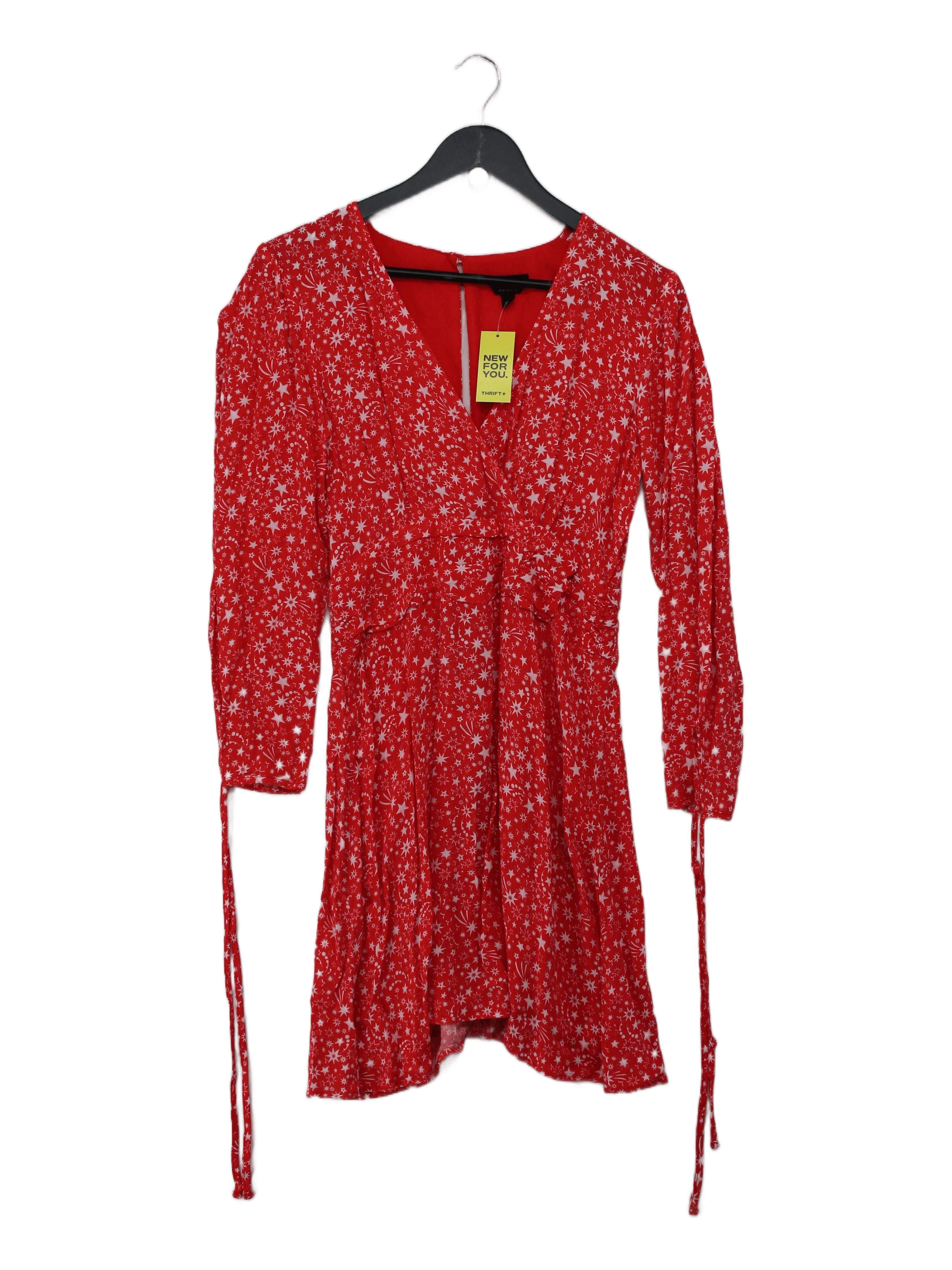Topshop Wrap Mini Dress in Red