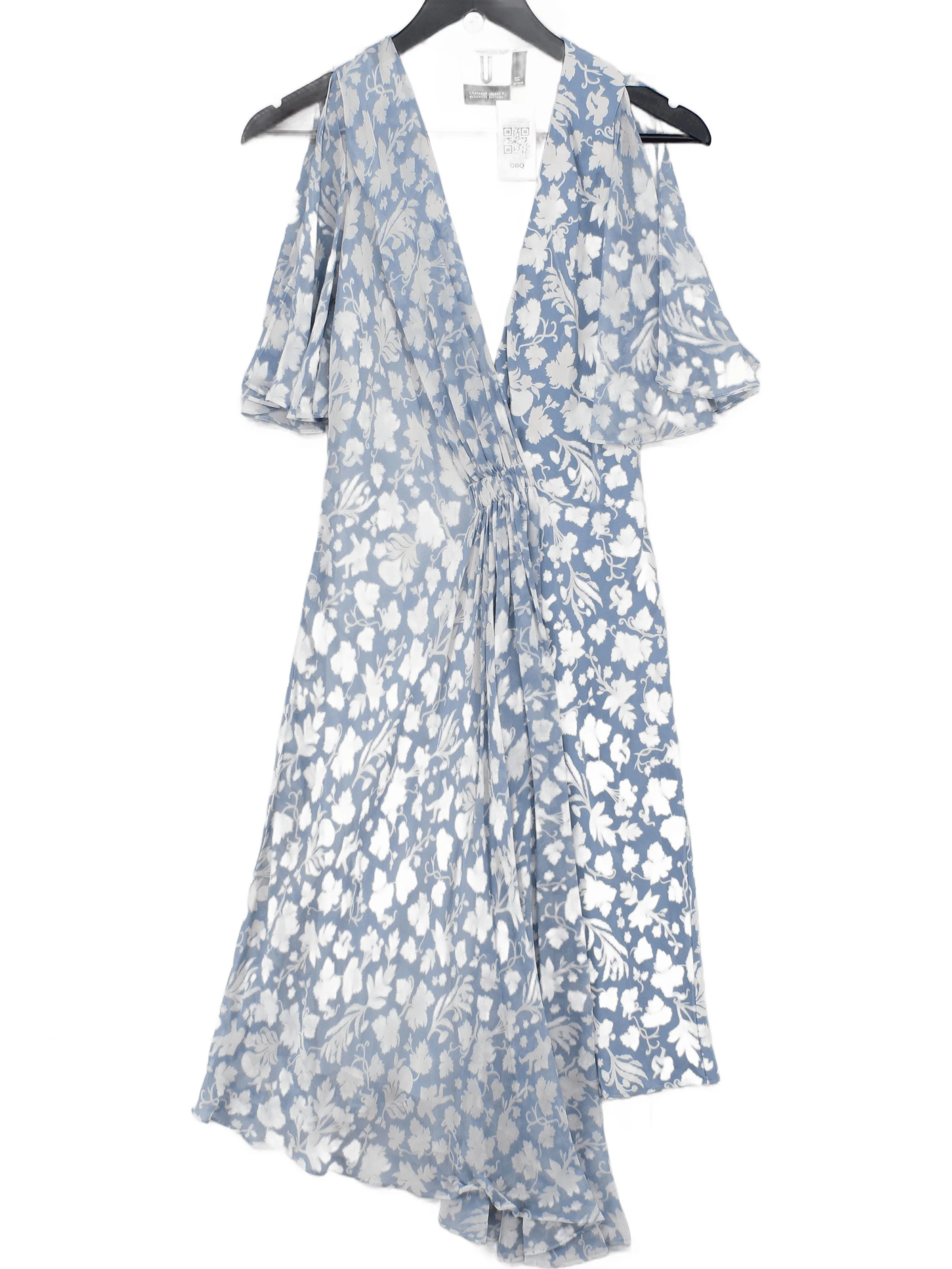 Topshop Wrap Mini Dress M in Blue