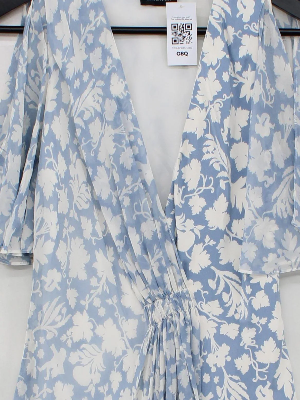 Topshop Wrap Mini Dress M in Blue - Image 3