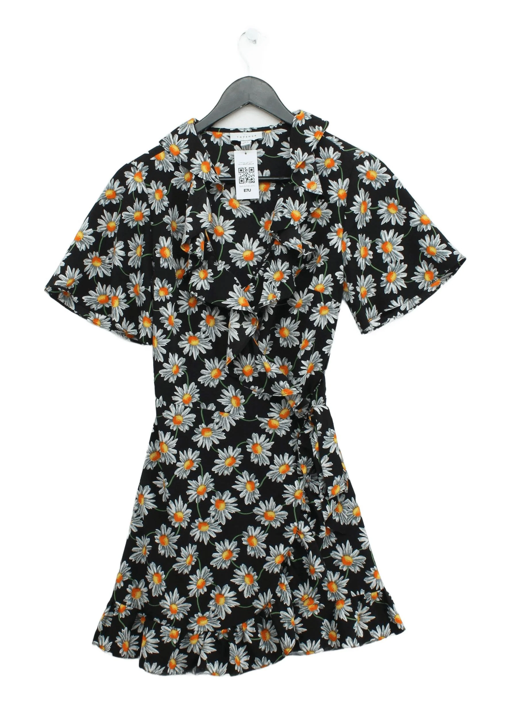 Topshop Wrap Mini Dress UK10 in Black
