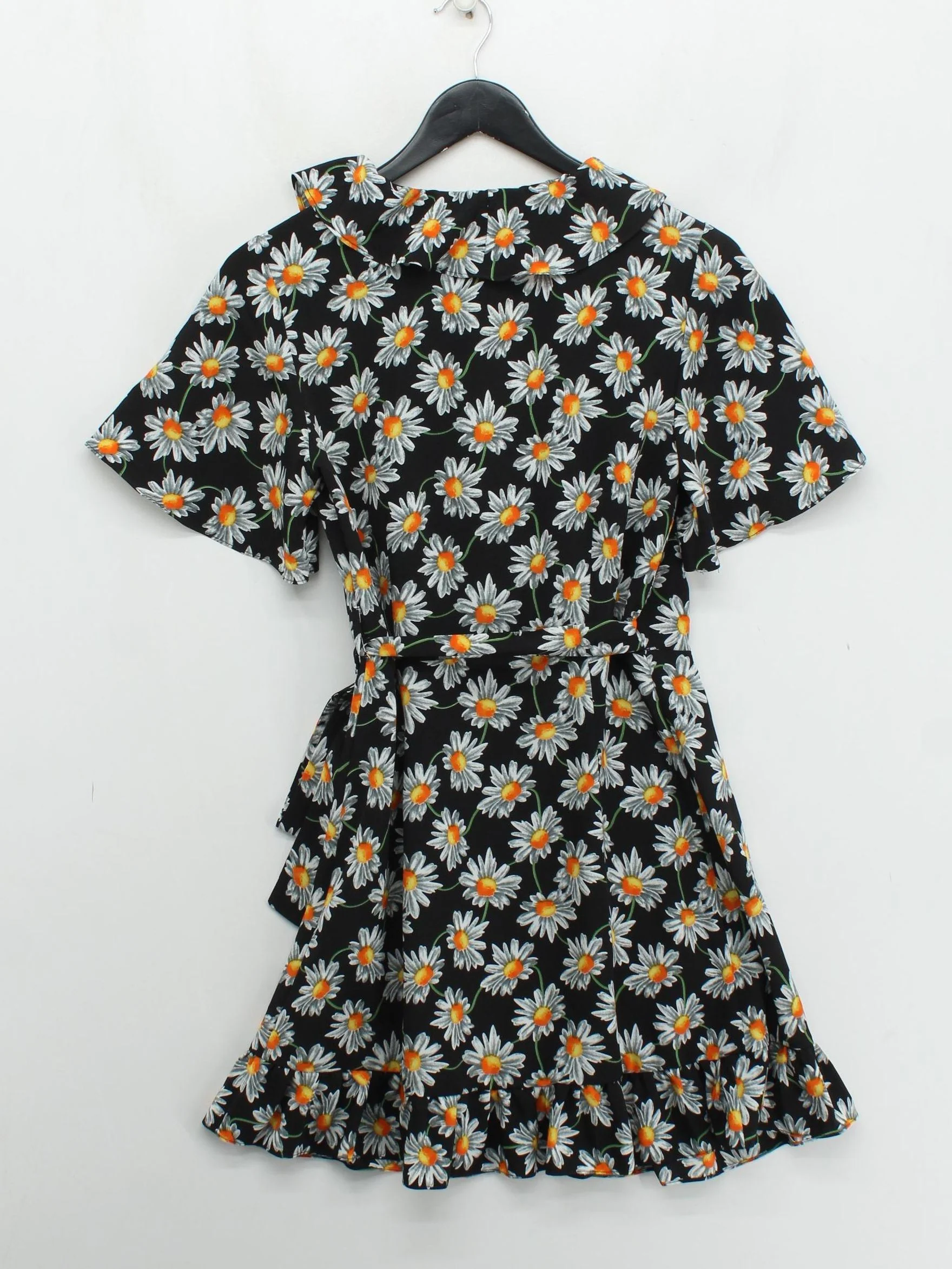 Topshop Wrap Mini Dress UK10 in Black - Image 2