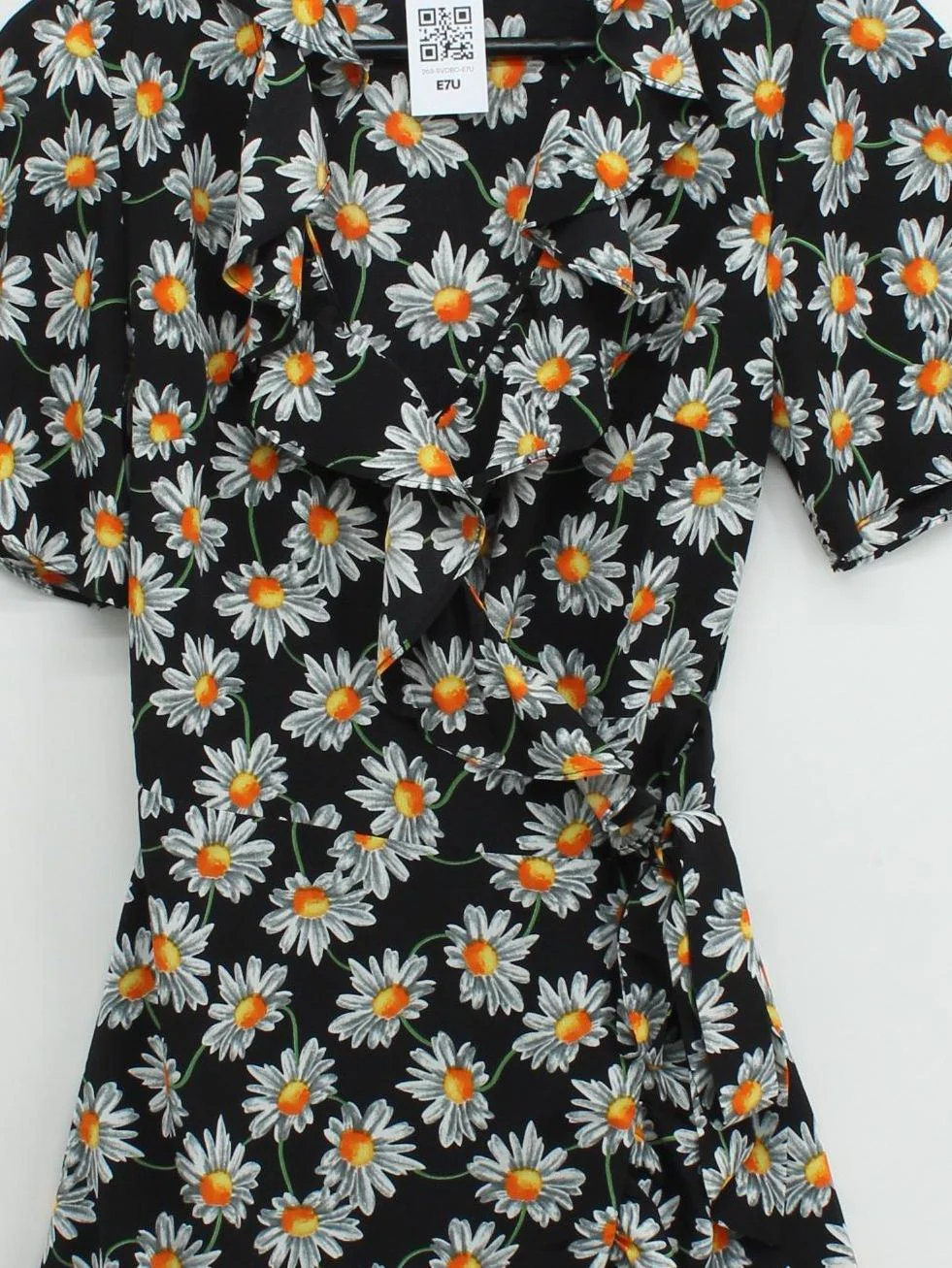 Topshop Wrap Mini Dress UK10 in Black - Image 3