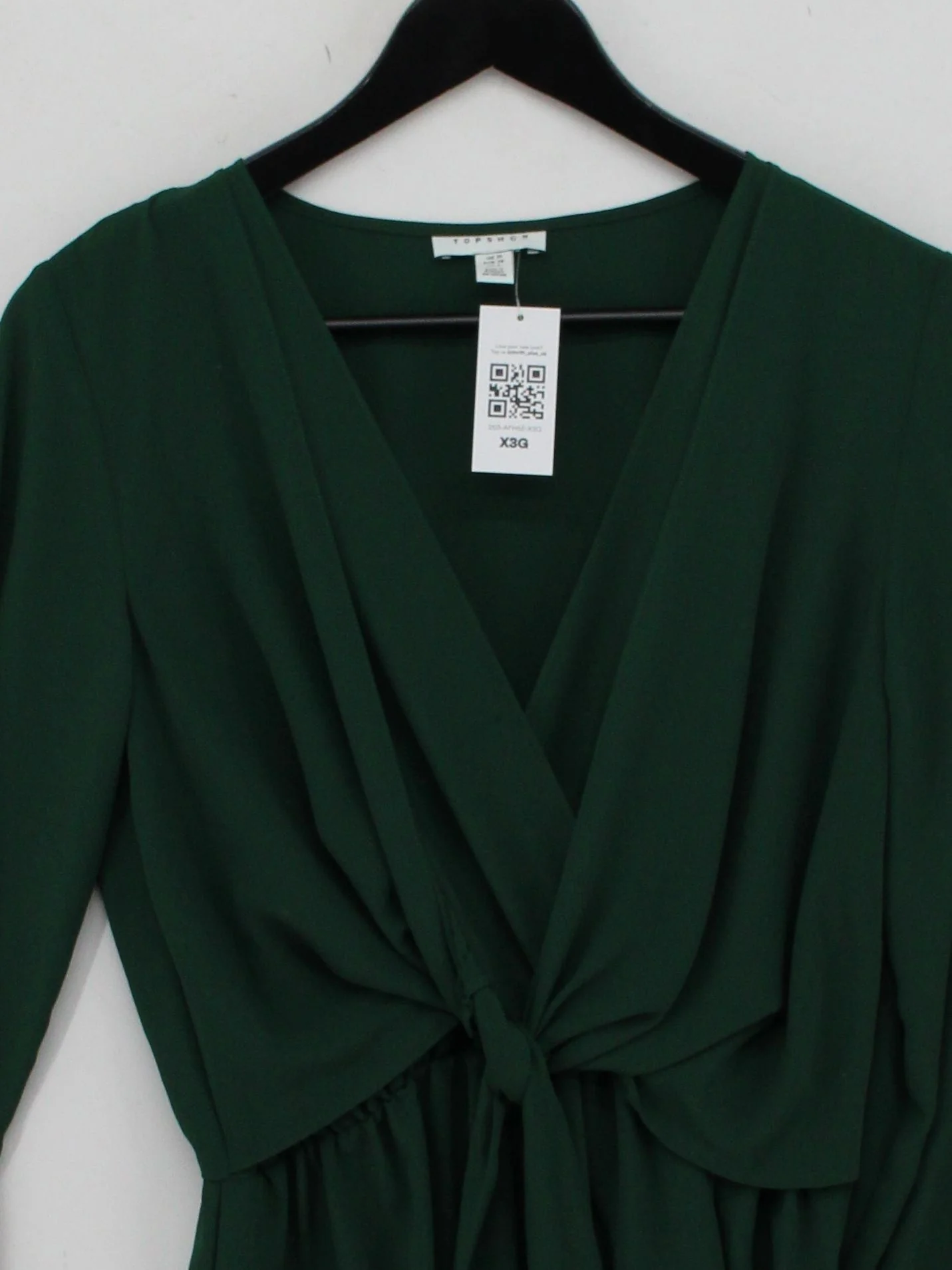 Topshop Wrap Mini Dress UK10 in Green - Image 3