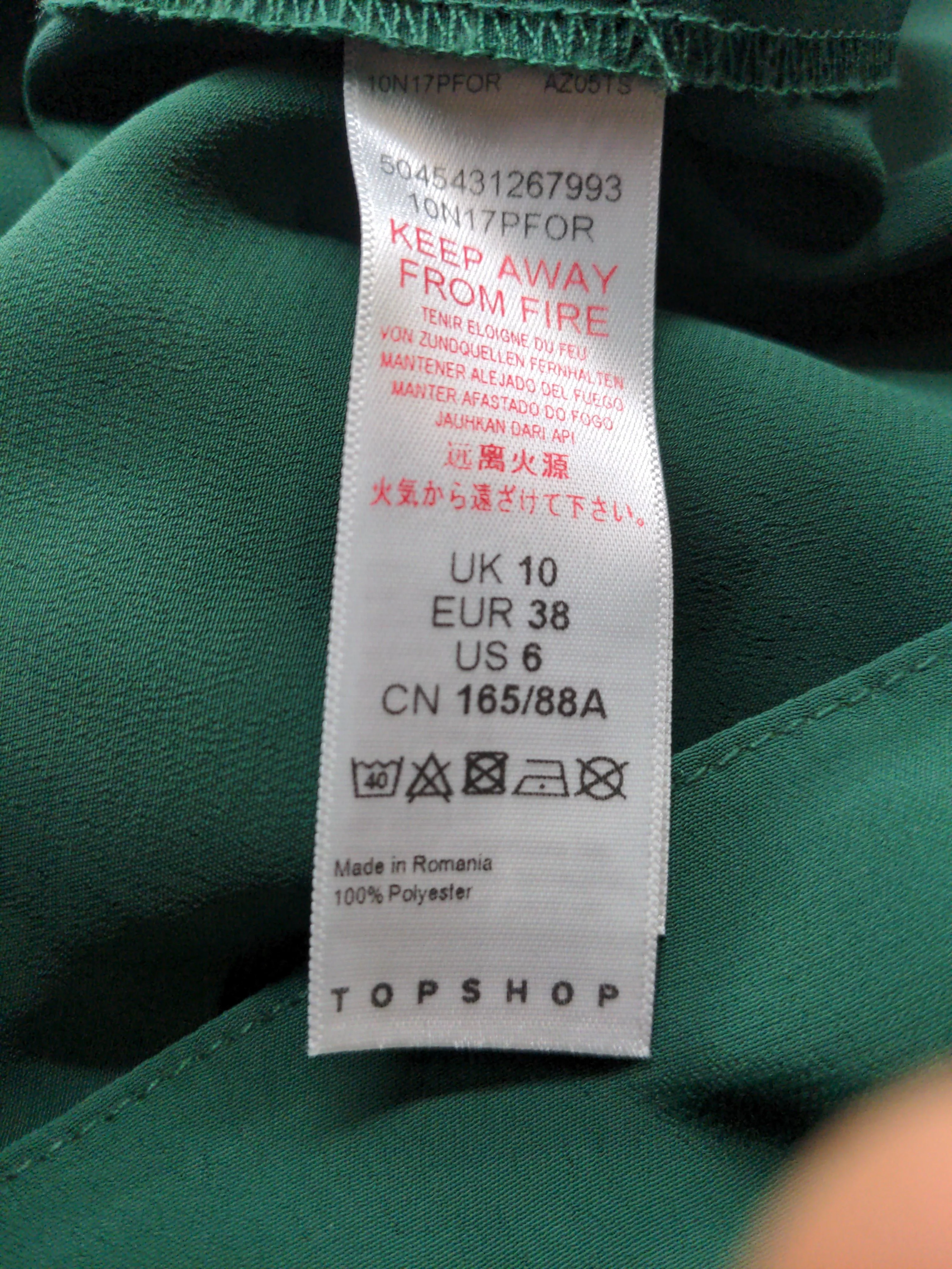 Topshop Wrap Mini Dress UK10 in Green - Image 6