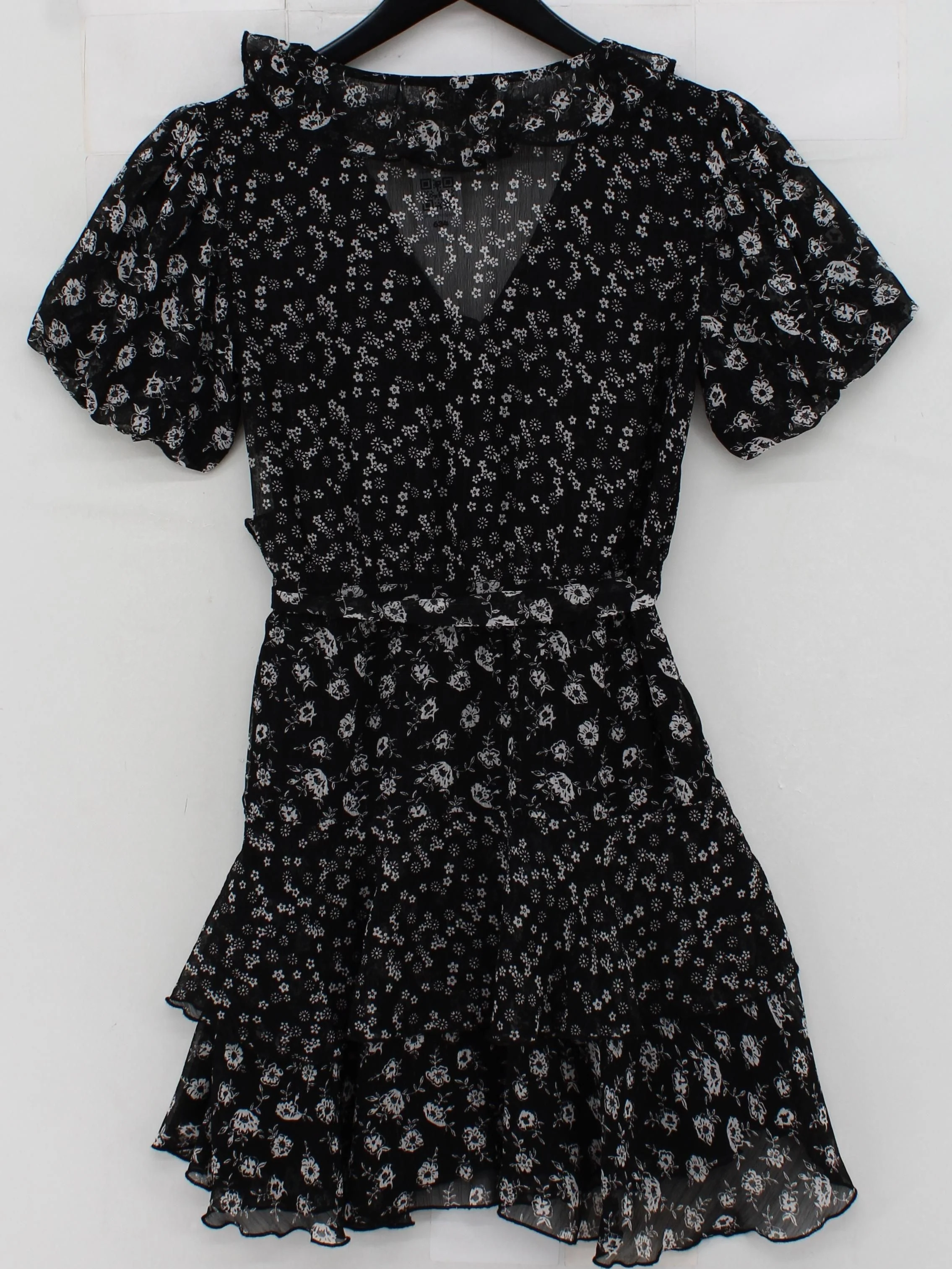 Topshop Wrap Mini Dress UK8 in Black - Image 2