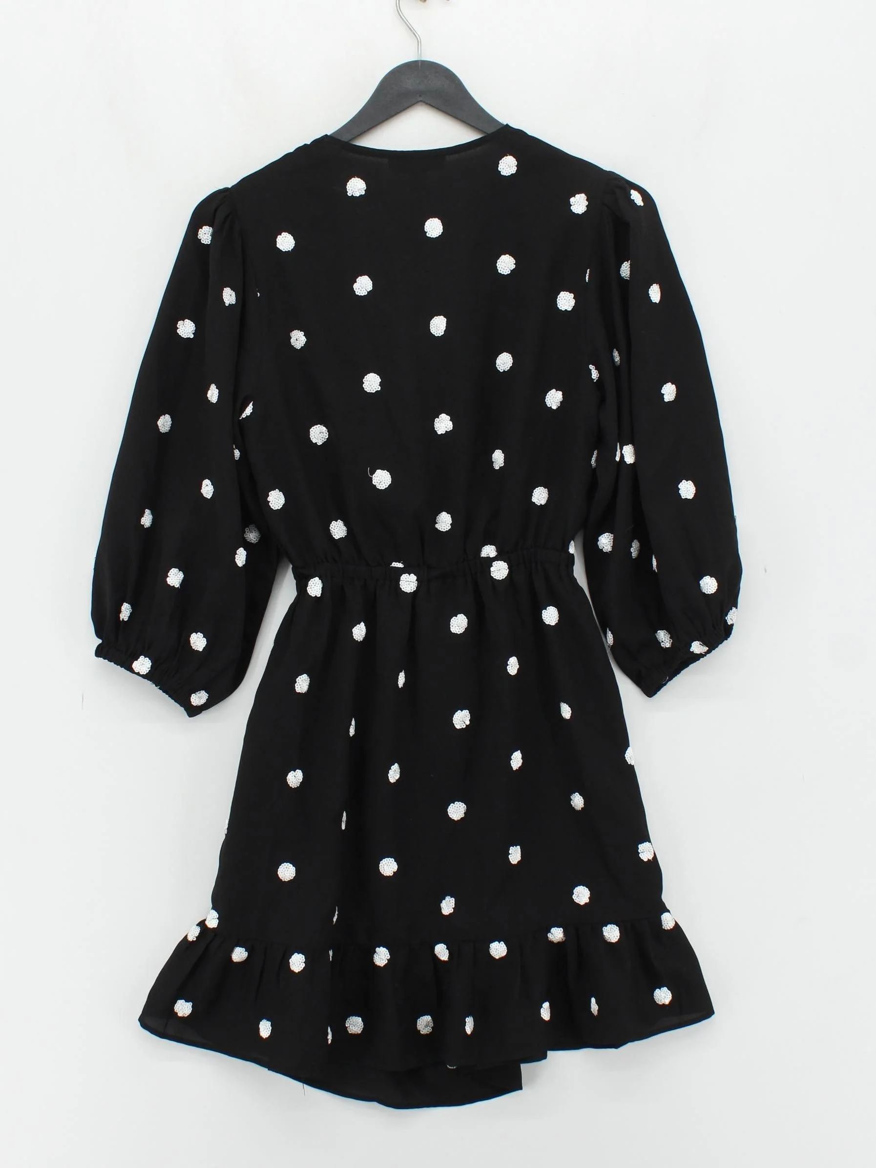 Topshop Wrap Mini Dress UK8 in Black - Image 2