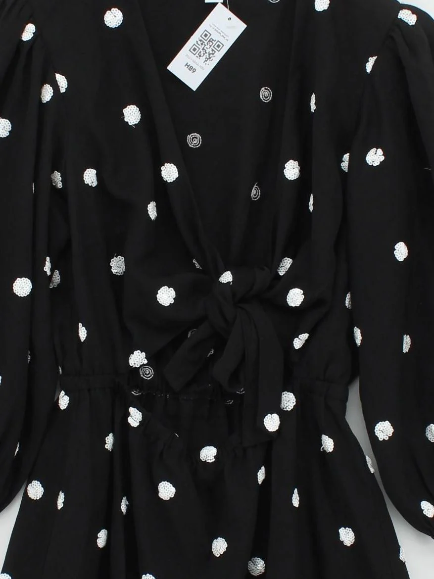 Topshop Wrap Mini Dress UK8 in Black - Image 3