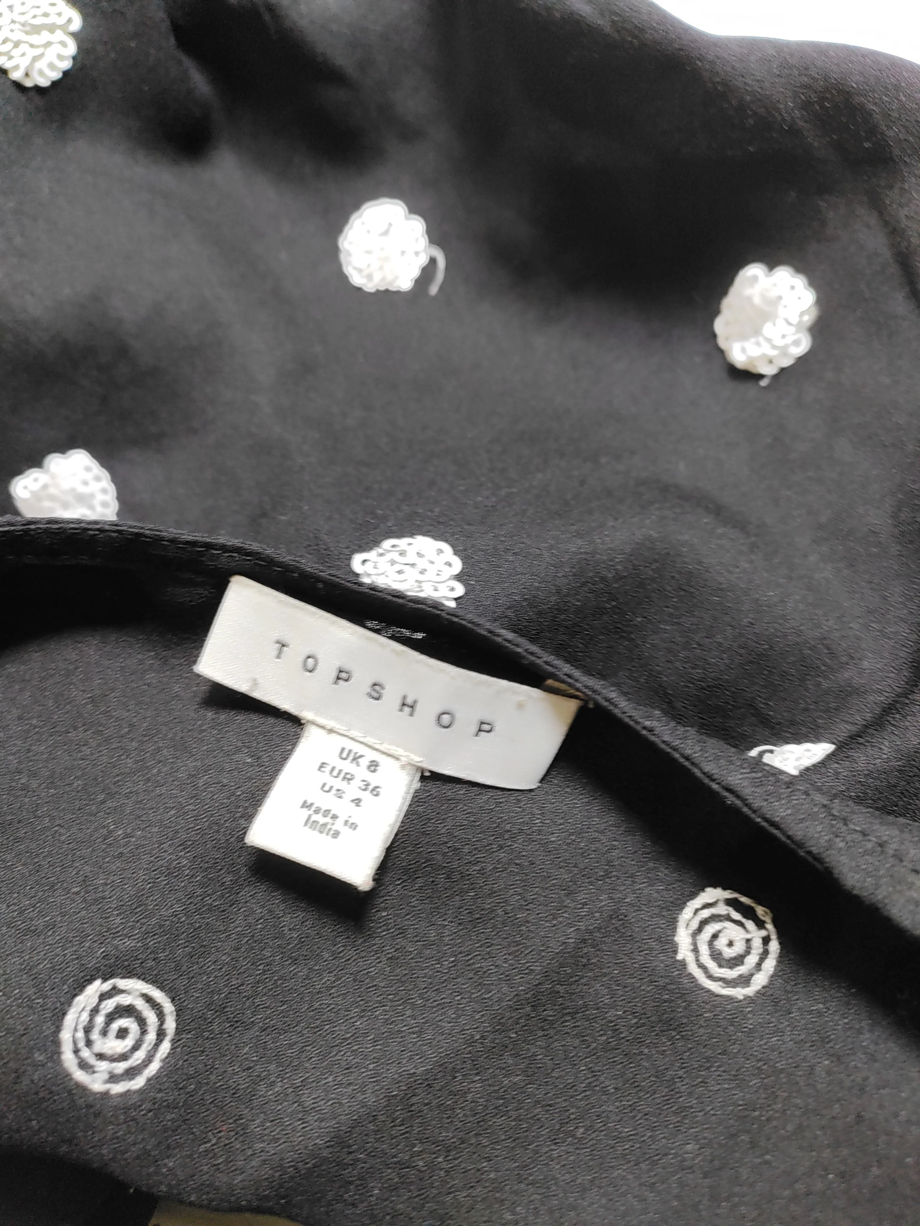 Topshop Wrap Mini Dress UK8 in Black - Image 5