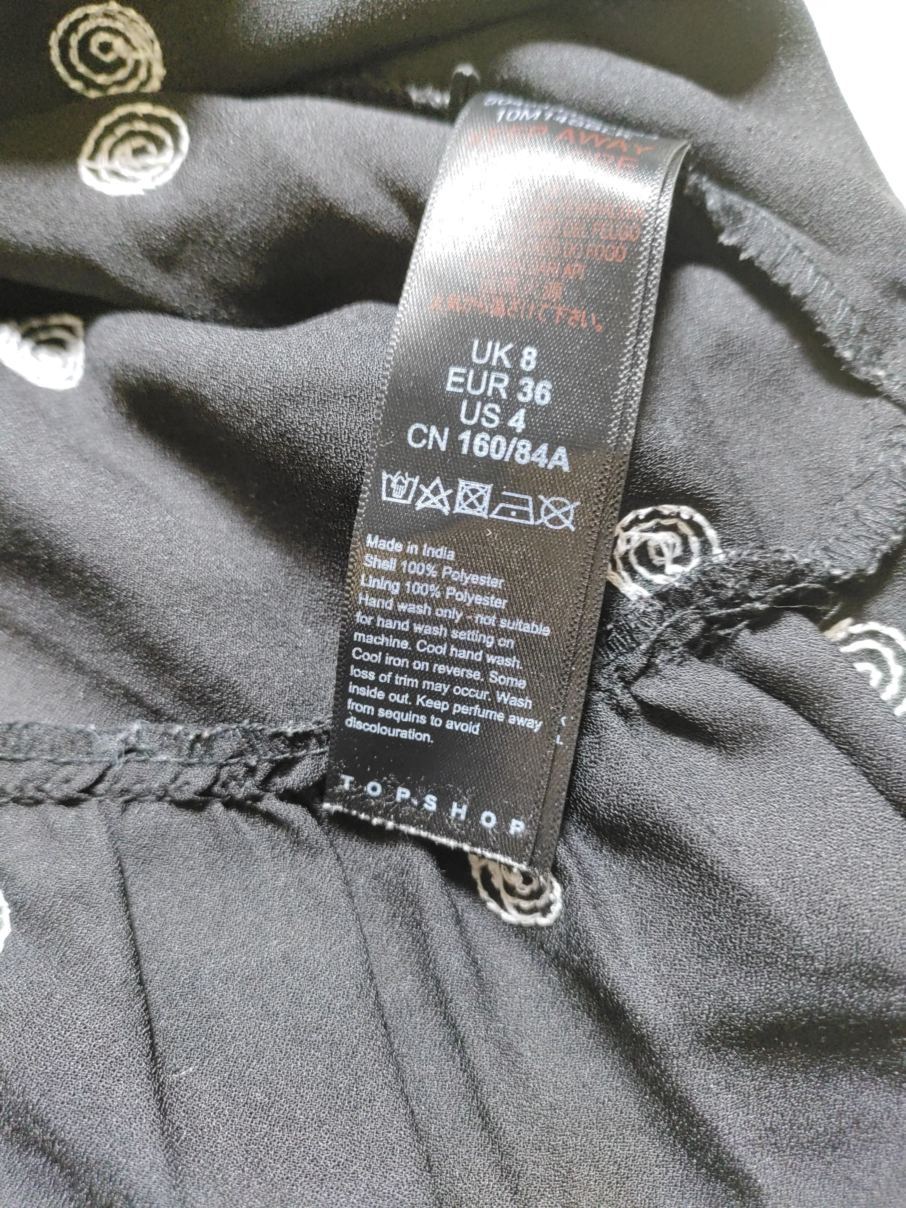 Topshop Wrap Mini Dress UK8 in Black - Image 6