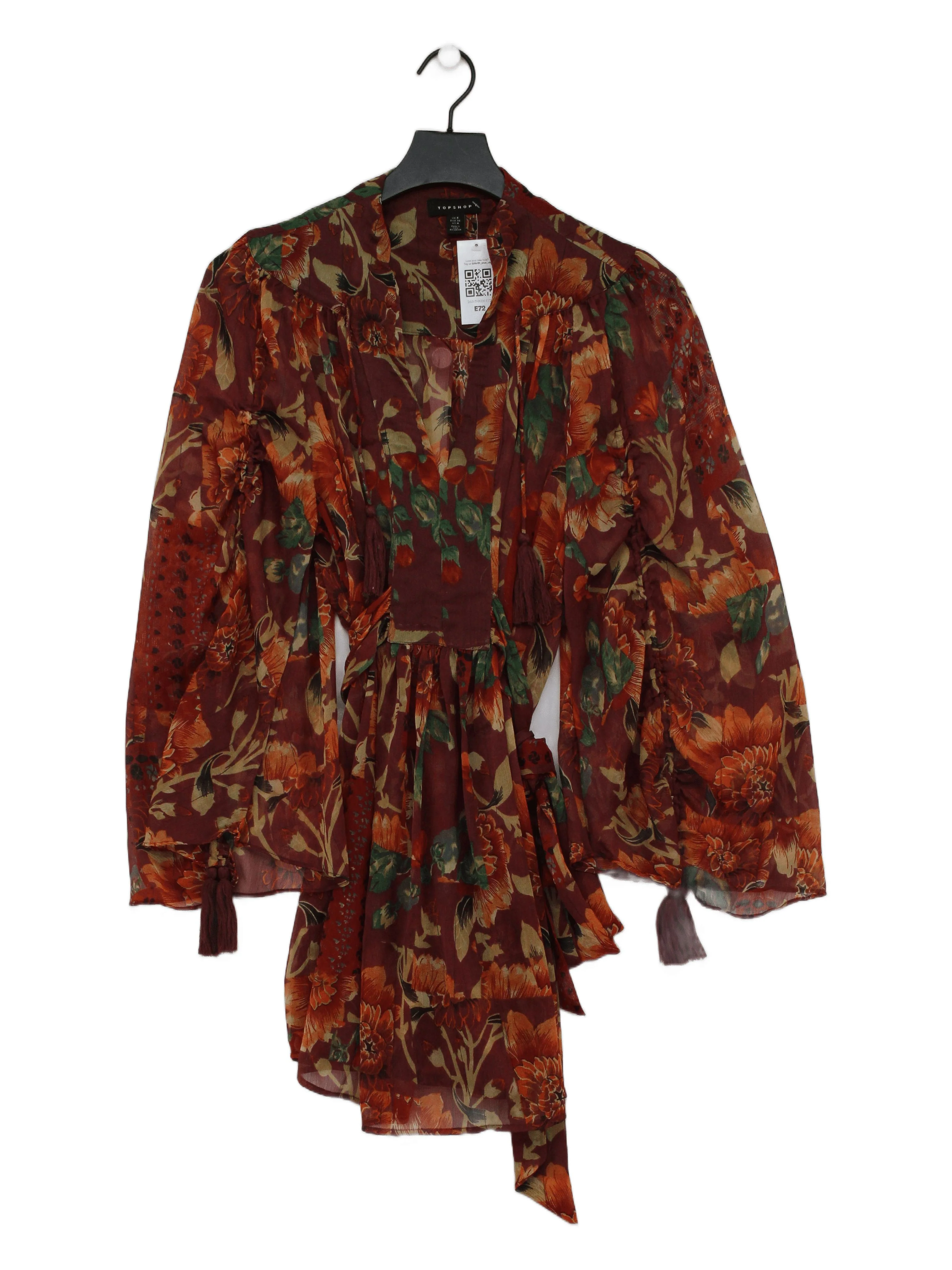Topshop Wrap Mini Dress UK8 in Brown