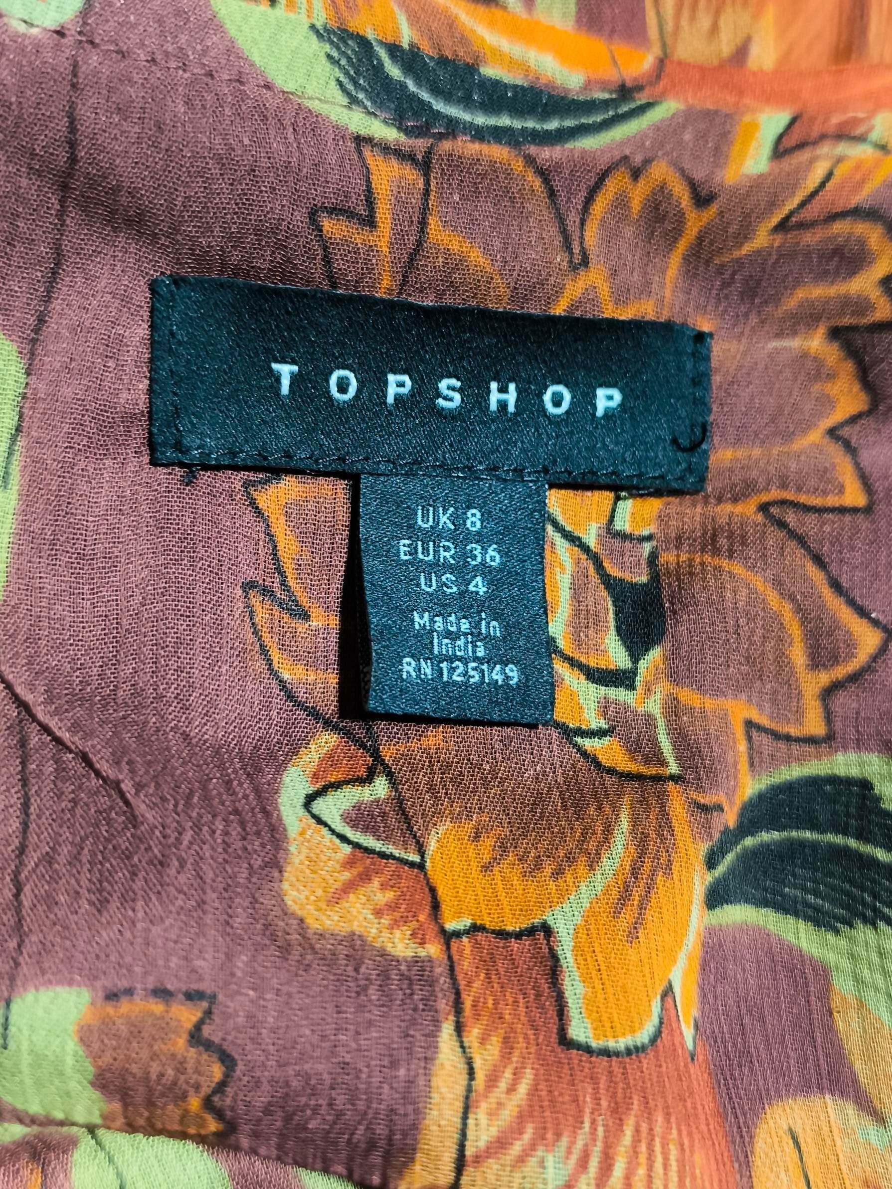 Topshop Wrap Mini Dress UK8 in Brown - Image 6