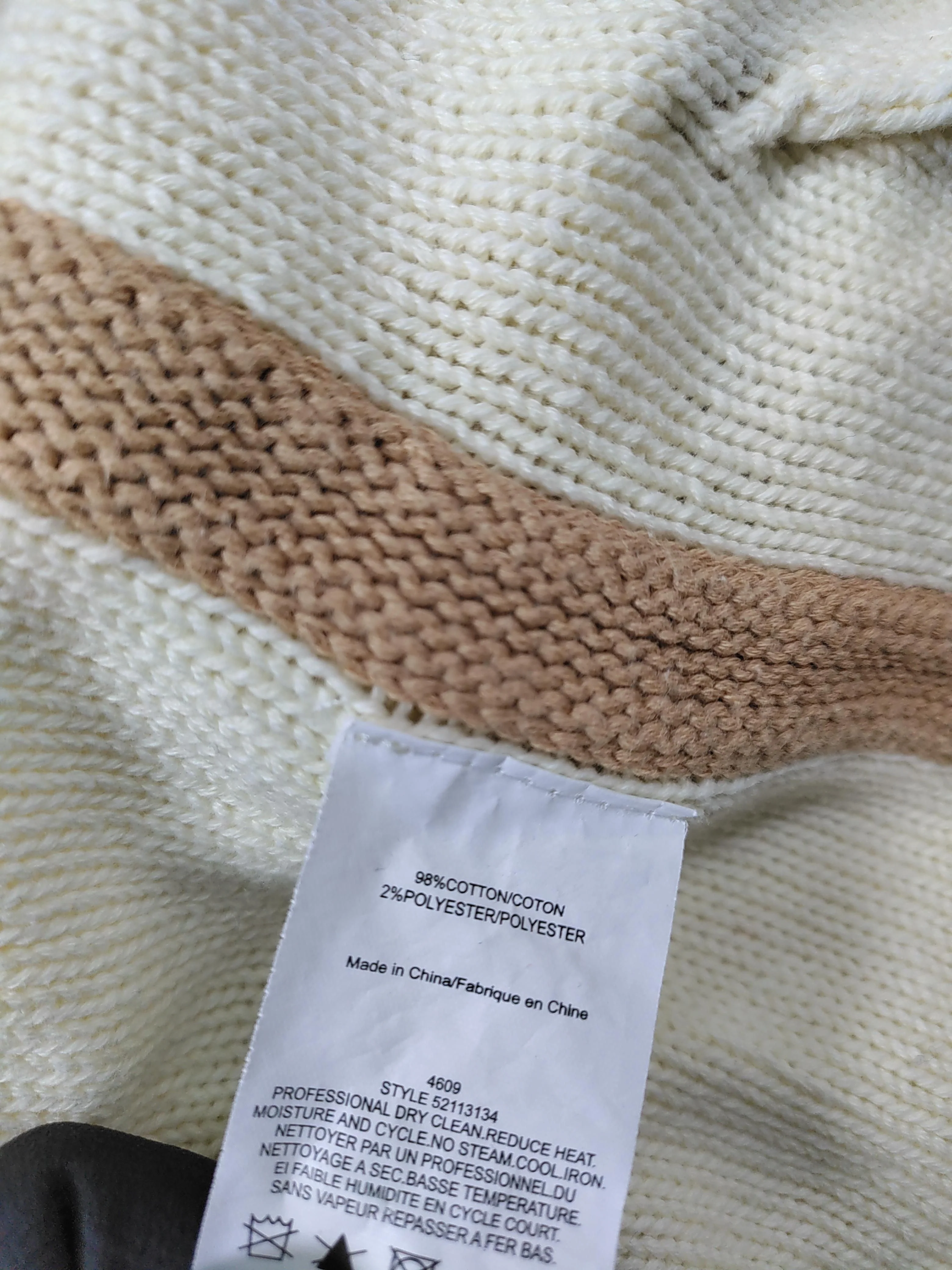 Tory Burch Women's Cardigan S Cream Cotton with Polyester V-Neck Cardigan - Image 7