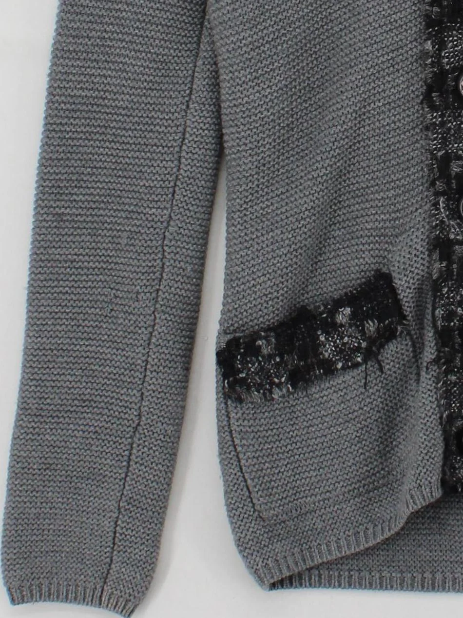 Tory Burch Women's Cardigan XS Grey Wool with Acrylic, Nylon, Wool Cardigan - Image 4