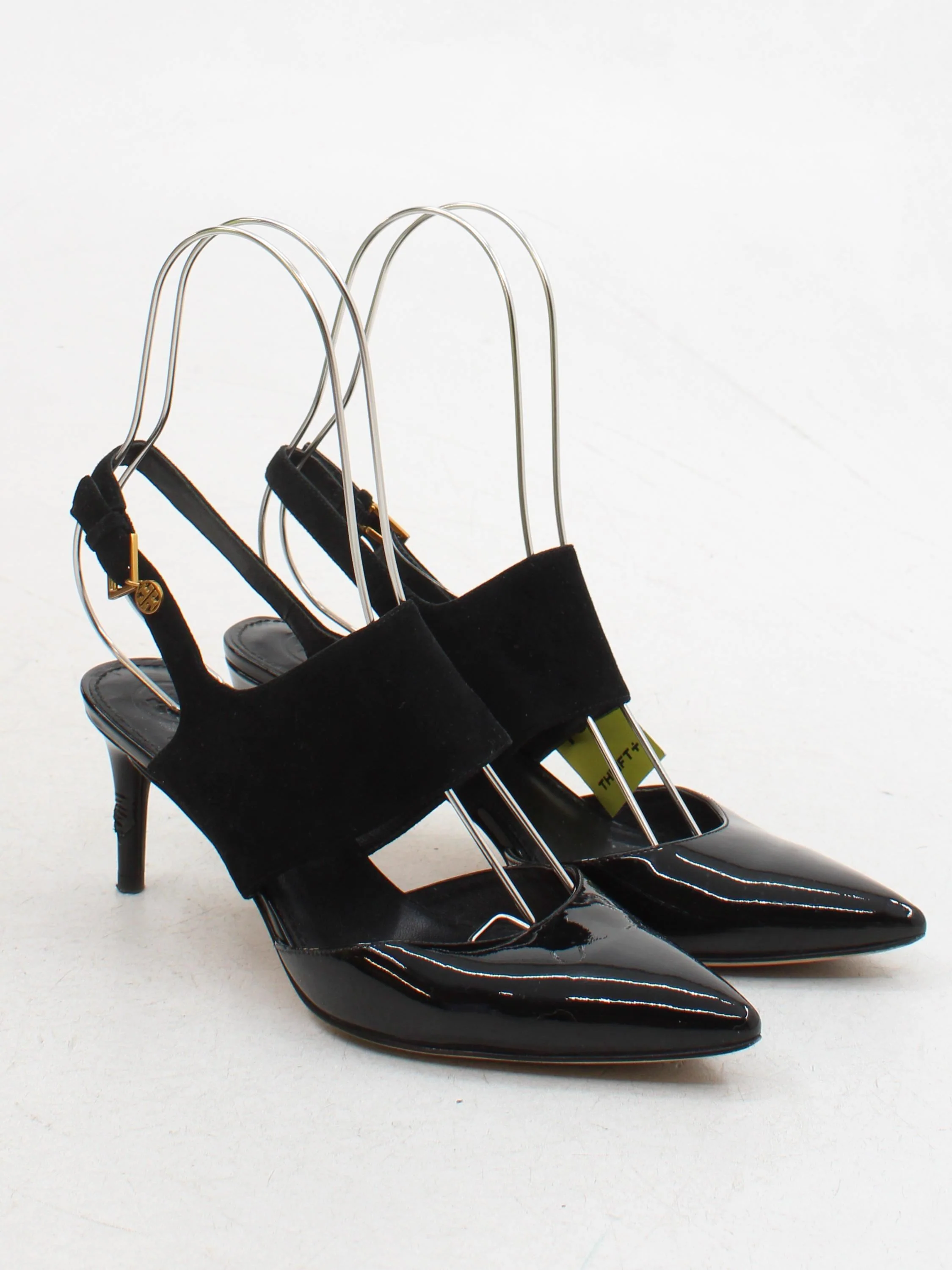 Tory Burch Women's Heels UK 7 Black Leather with Suede Court - Image 4