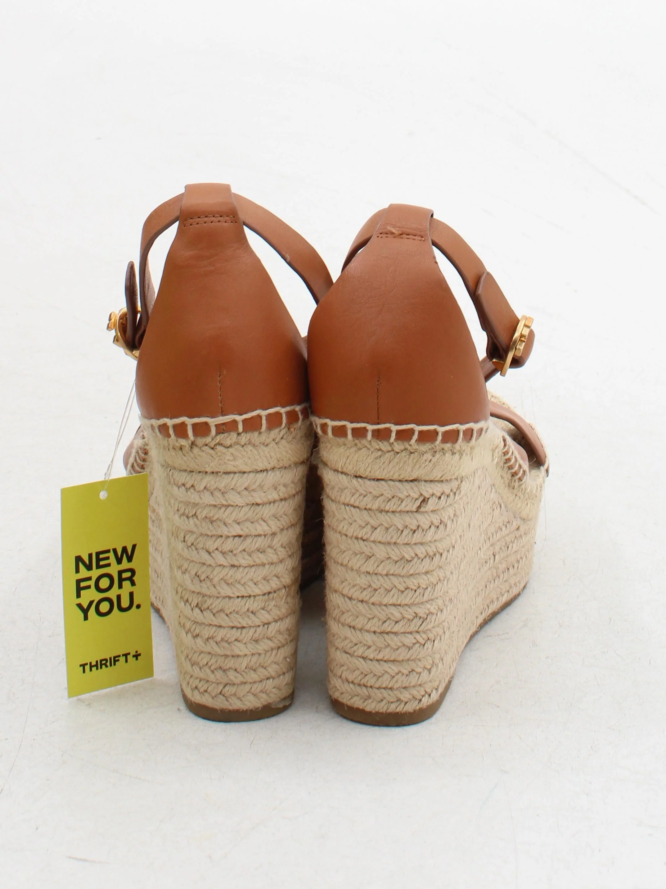 Tory Burch Women's Heels UK 7 Tan Leather with Other Espadrille - Image 3