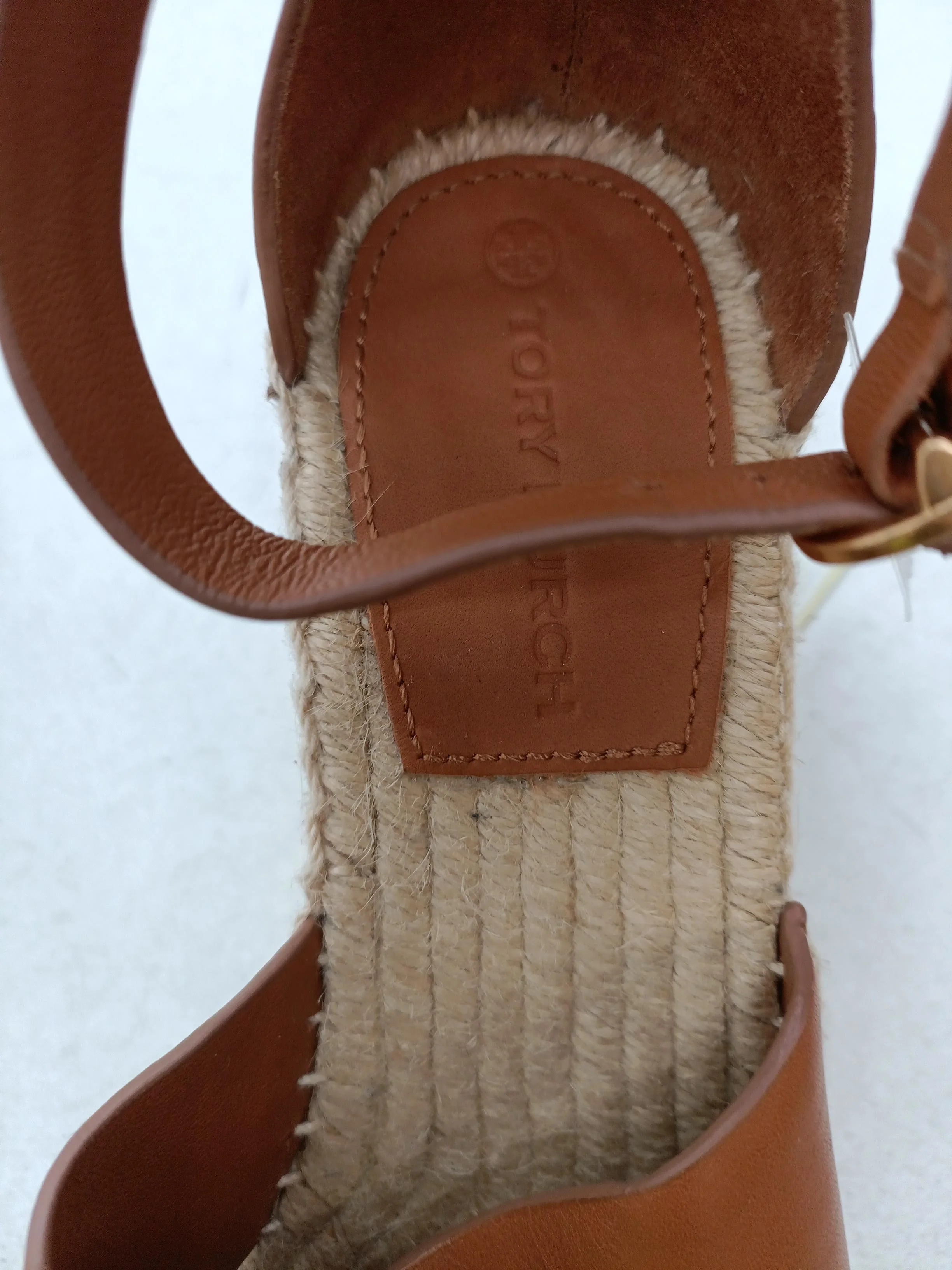 Tory Burch Women's Heels UK 7 Tan Leather with Other Espadrille - Image 6