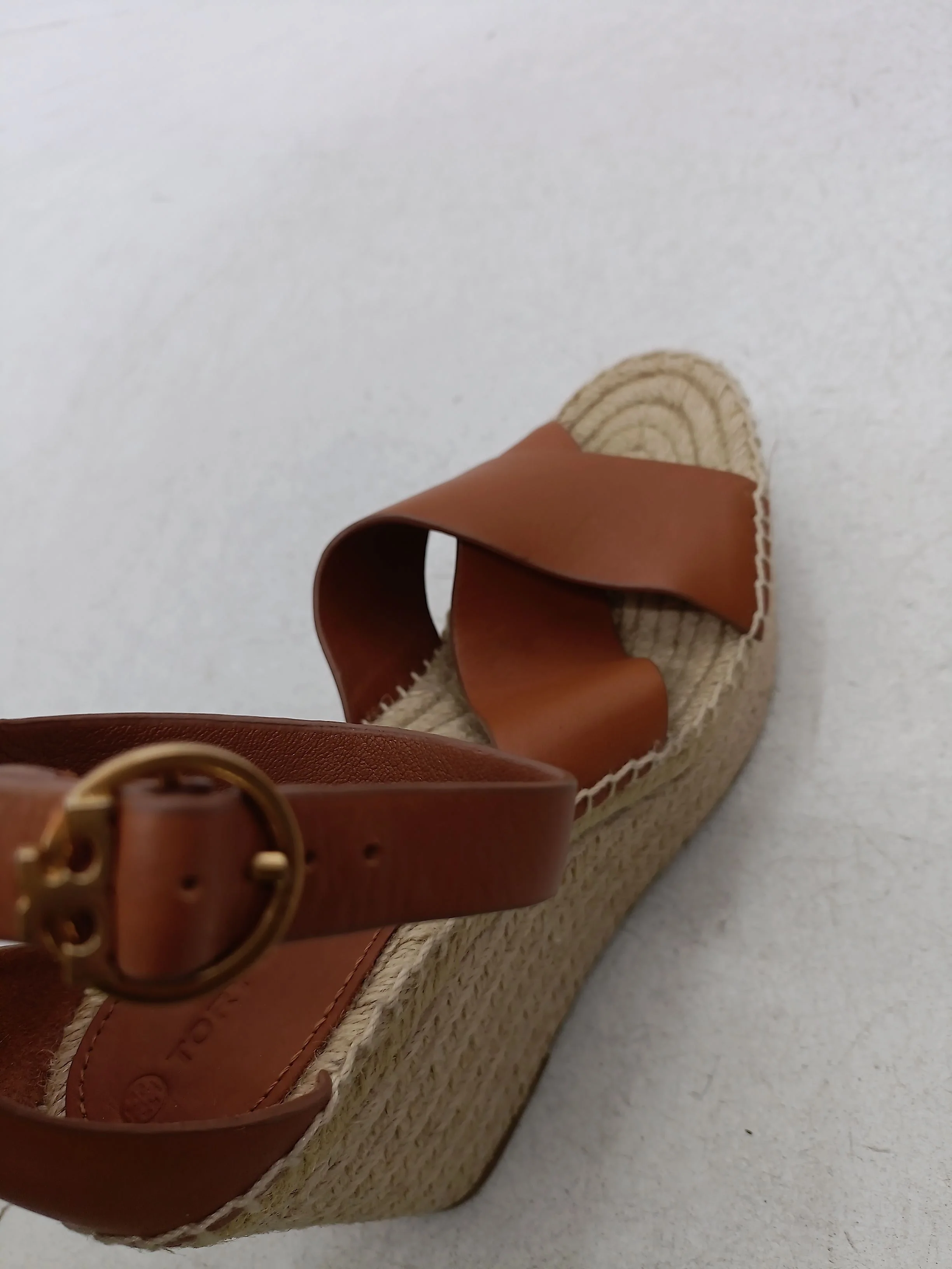 Tory Burch Women's Heels UK 7 Tan Leather with Other Espadrille - Image 8