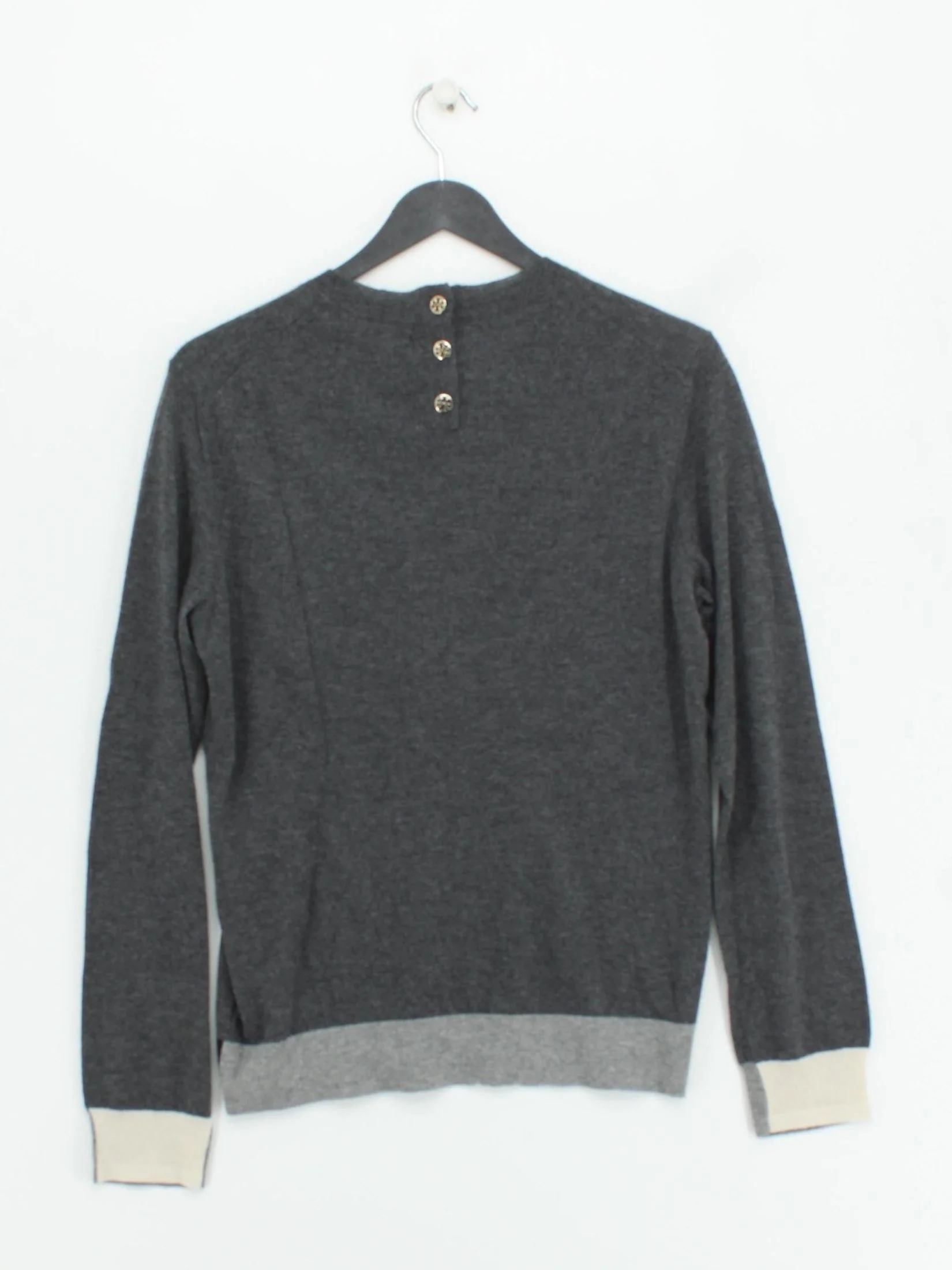 Tory Burch Women's Jumper M Grey 100% Cashmere Crew Neck Pullover - Image 2