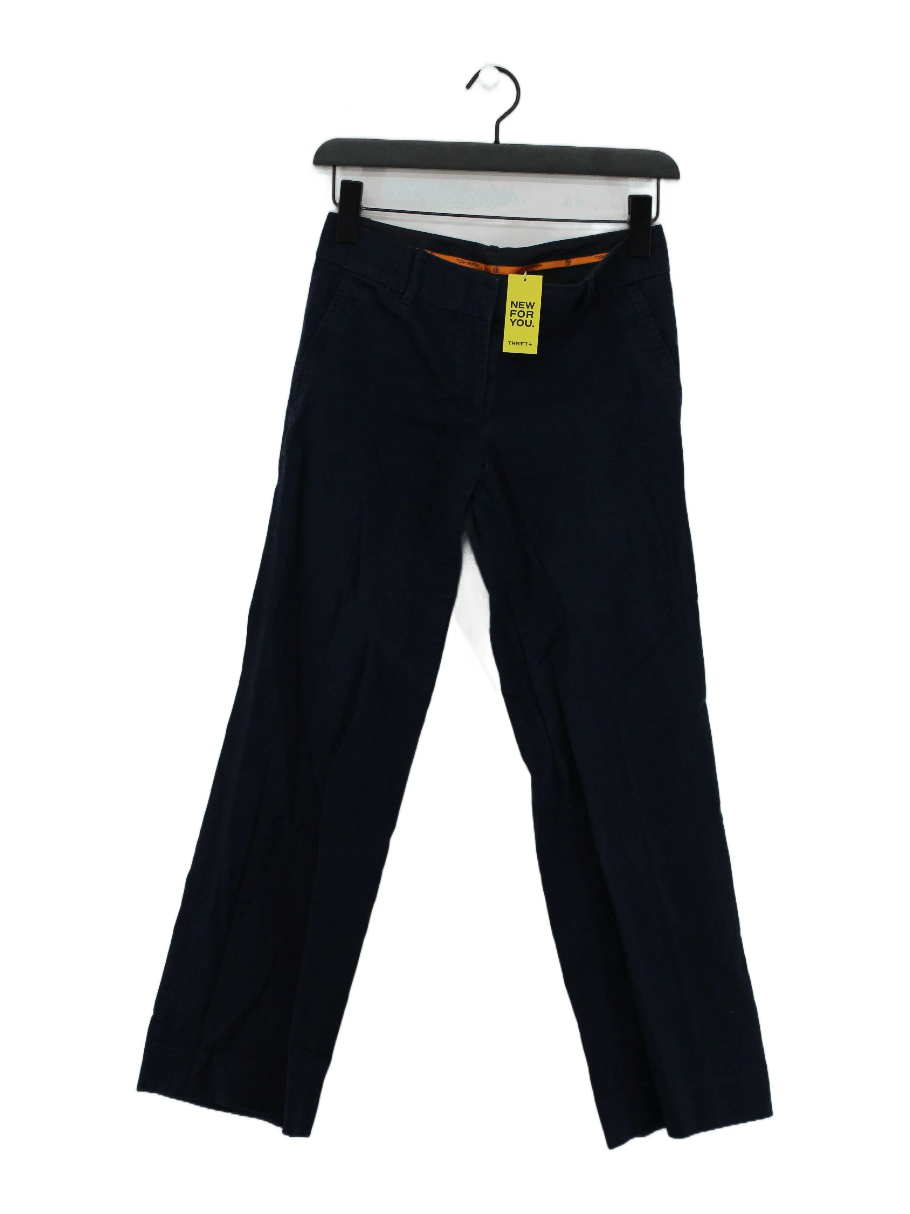 Tory Burch Women's Trousers S Blue Cotton with Spandex Straight Chino