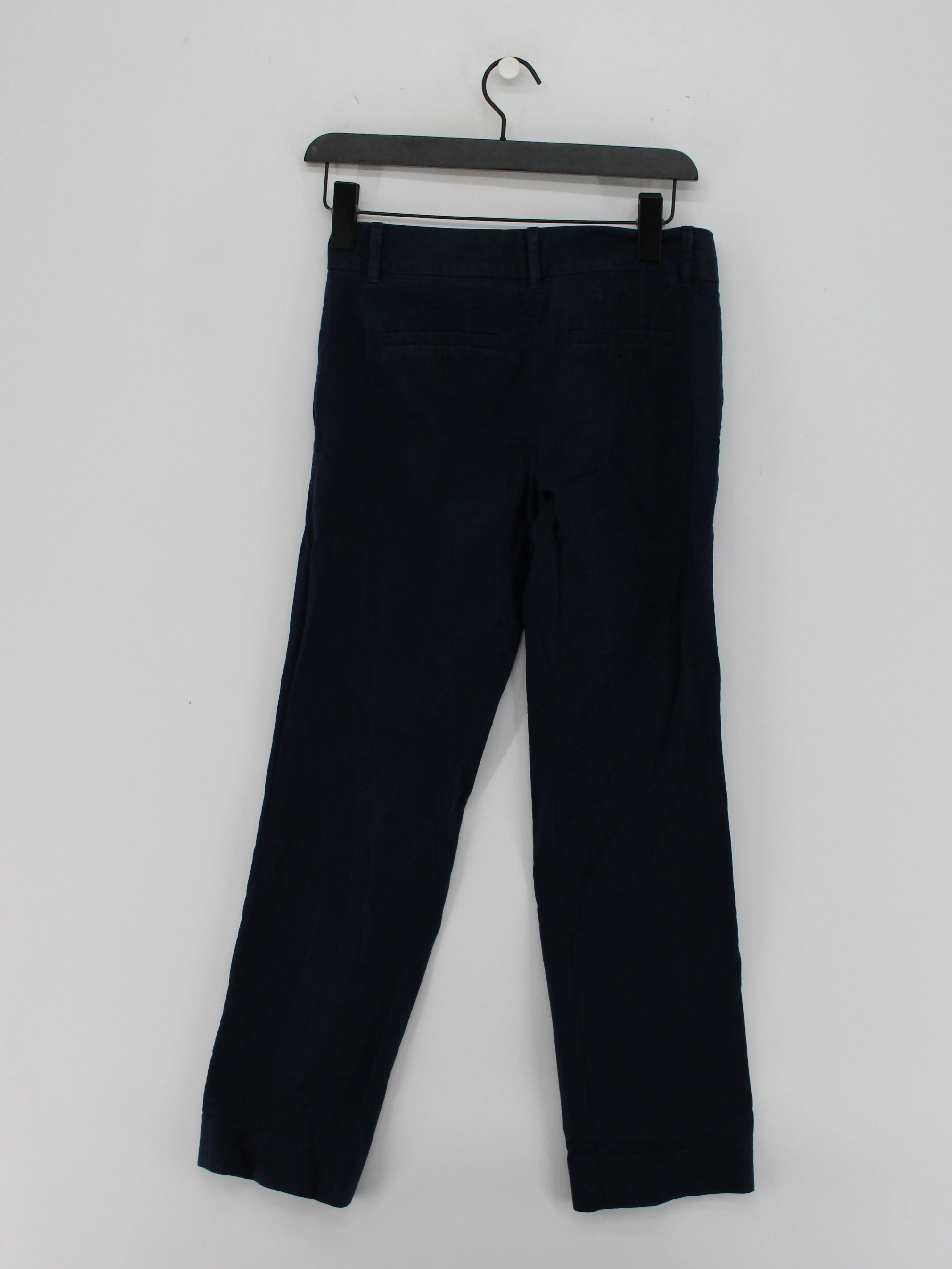Tory Burch Women's Trousers S Blue Cotton with Spandex Straight Chino - Image 2