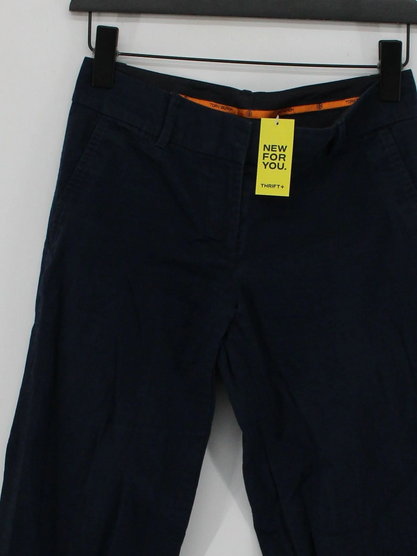 Tory Burch Women's Trousers S Blue Cotton with Spandex Straight Chino - Image 3