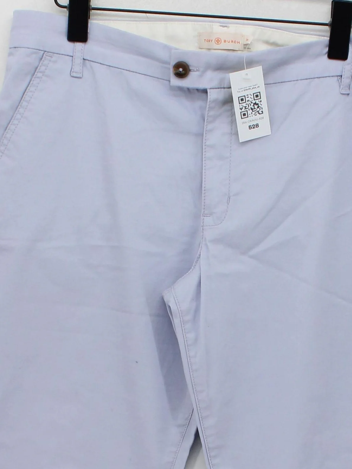 Tory Burch Women's Trousers UK 8 Purple Cotton with Spandex Straight Chino - Image 3