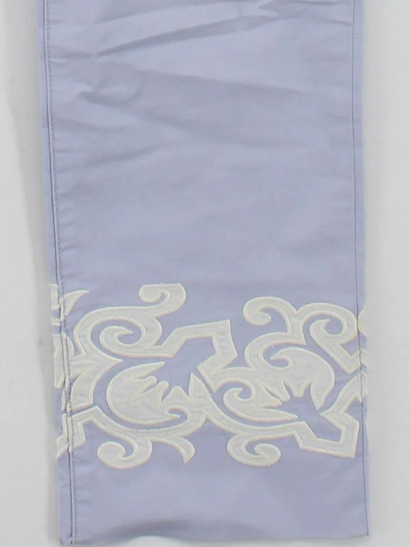 Tory Burch Women's Trousers UK 8 Purple Cotton with Spandex Straight Chino - Image 4